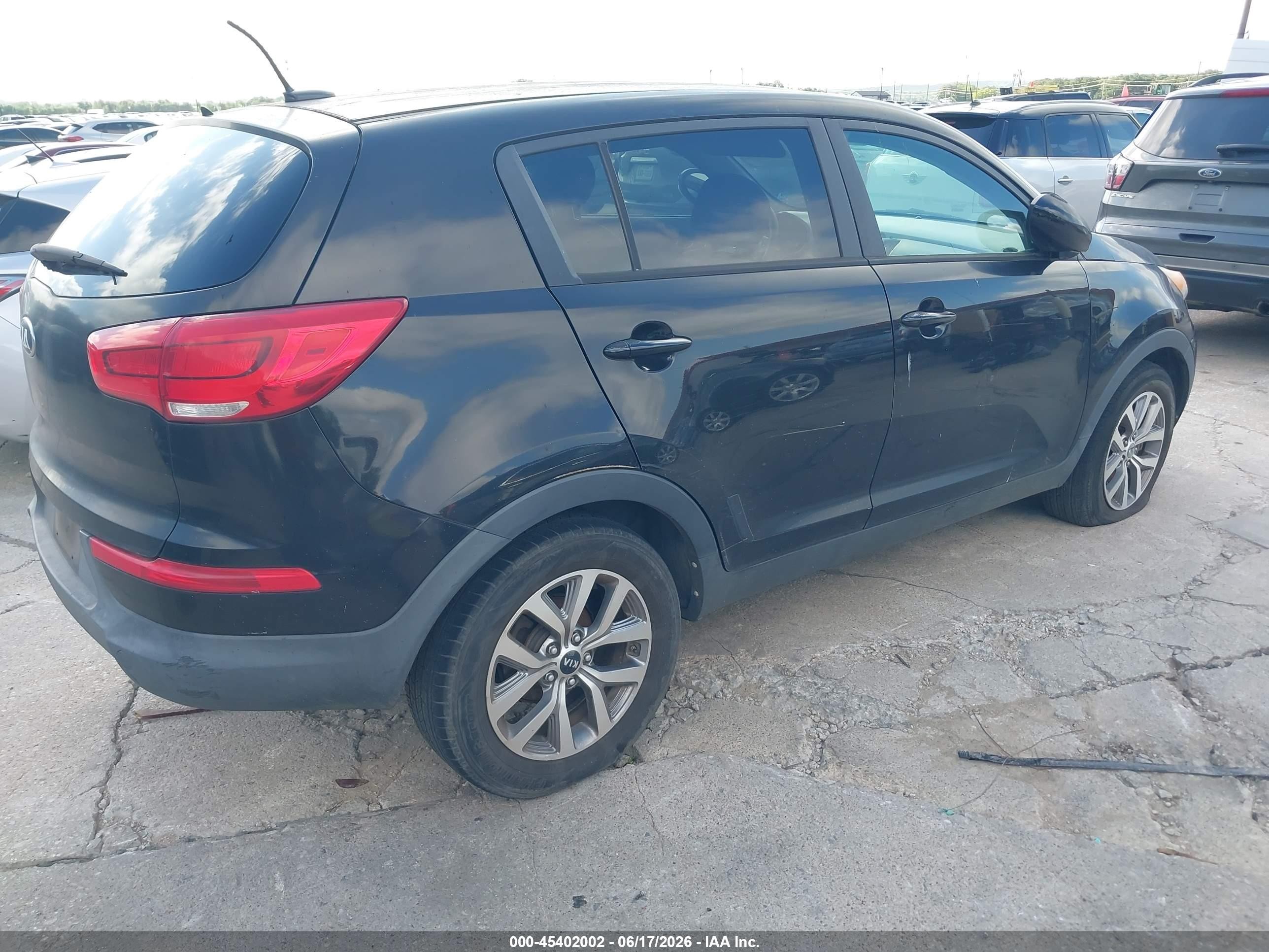 2015 Kia Sportage Lx Black vin: KNDPB3AC4F7736281