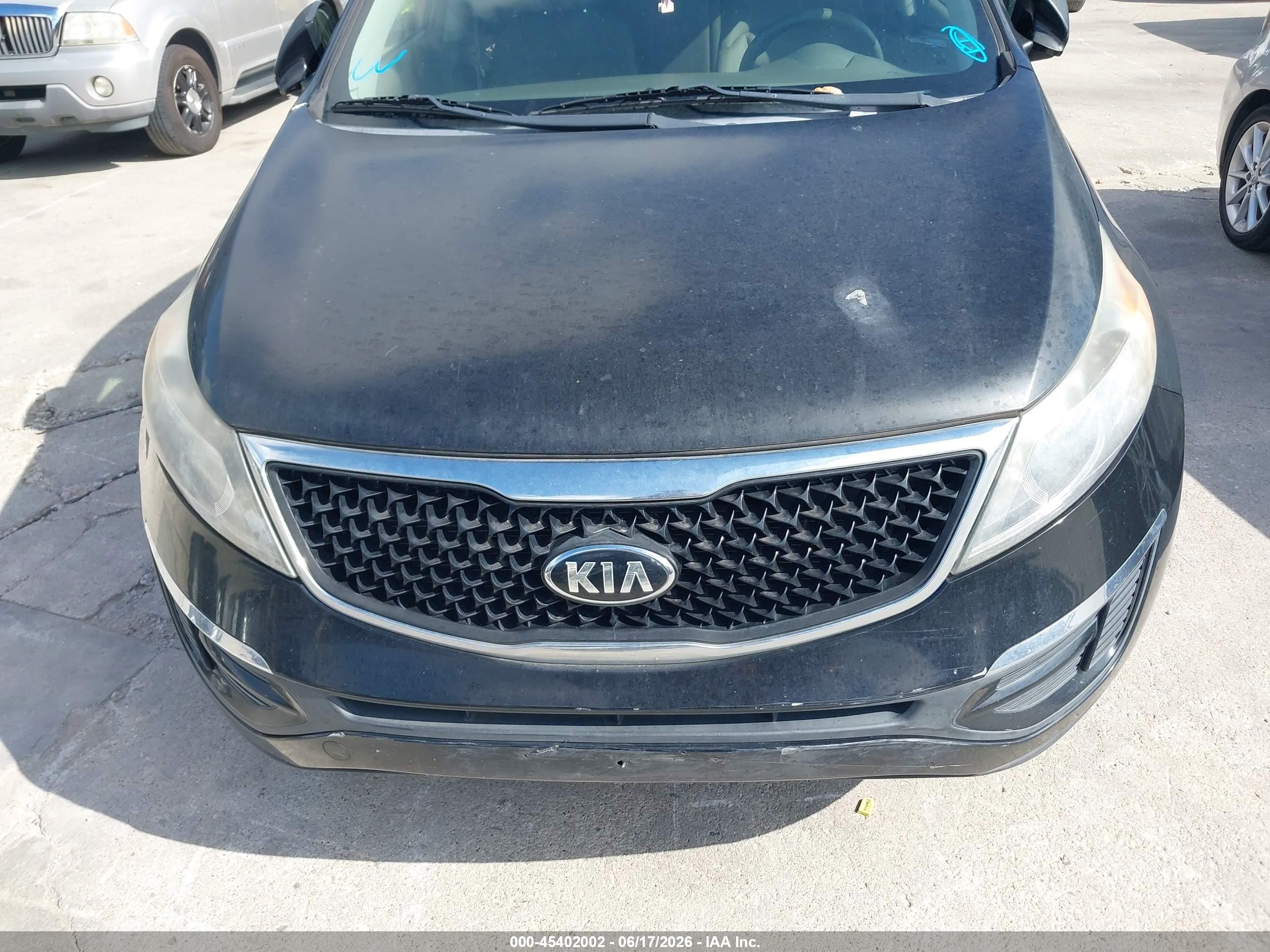 2015 Kia Sportage Lx Black vin: KNDPB3AC4F7736281