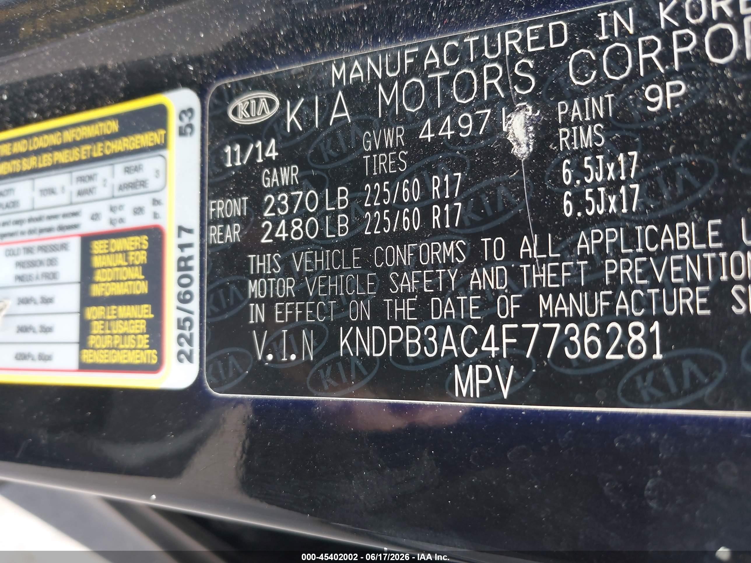 2015 Kia Sportage Lx Black vin: KNDPB3AC4F7736281