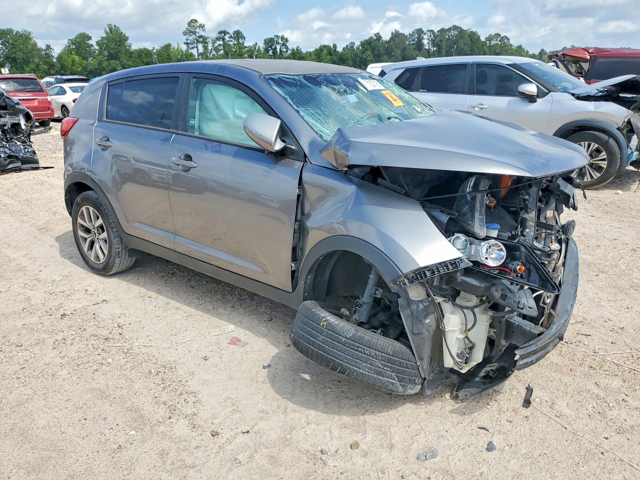 2015 Kia Sportage Lx Gray vin: KNDPB3AC4F7775890