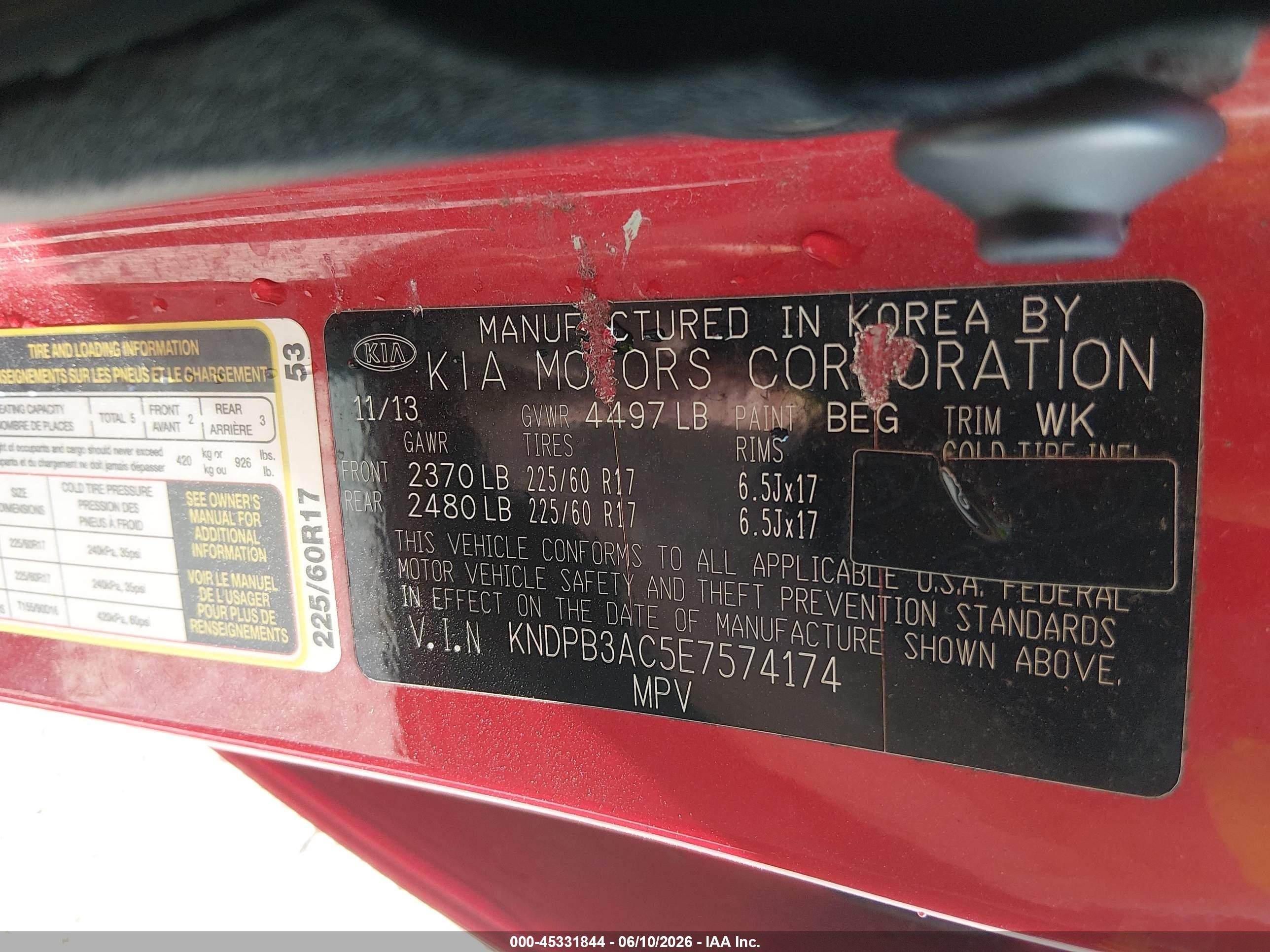 2014 Kia Sportage Lx Red vin: KNDPB3AC5E7574174