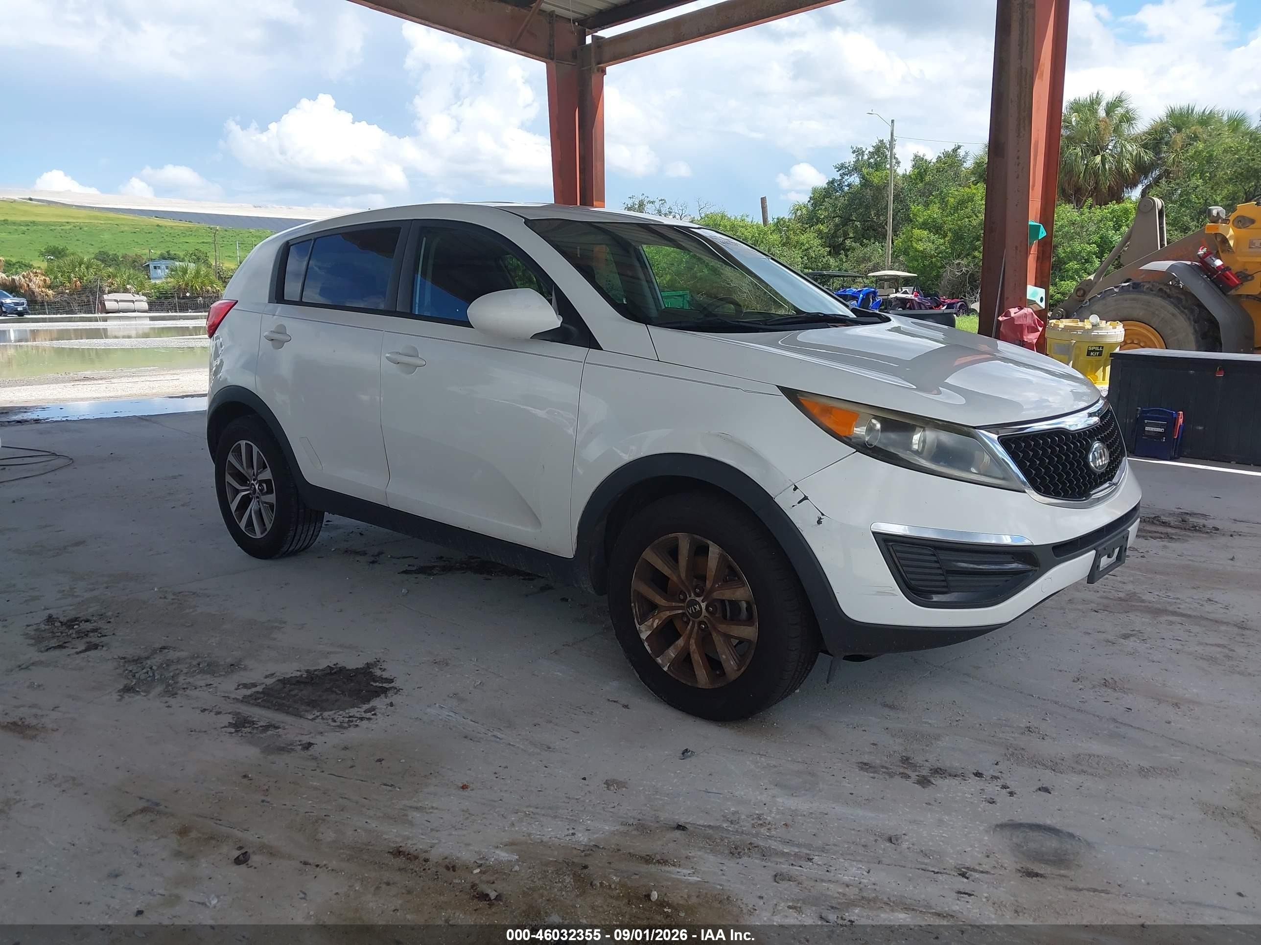 2014 Kia Sportage Lx White vin: KNDPB3AC5E7597437