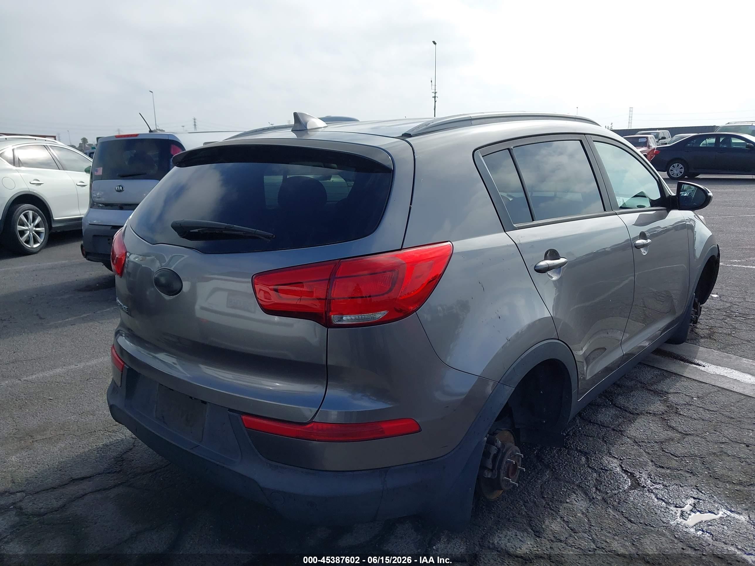 2014 Kia Sportage Lx Gray vin: KNDPB3AC5E7603009