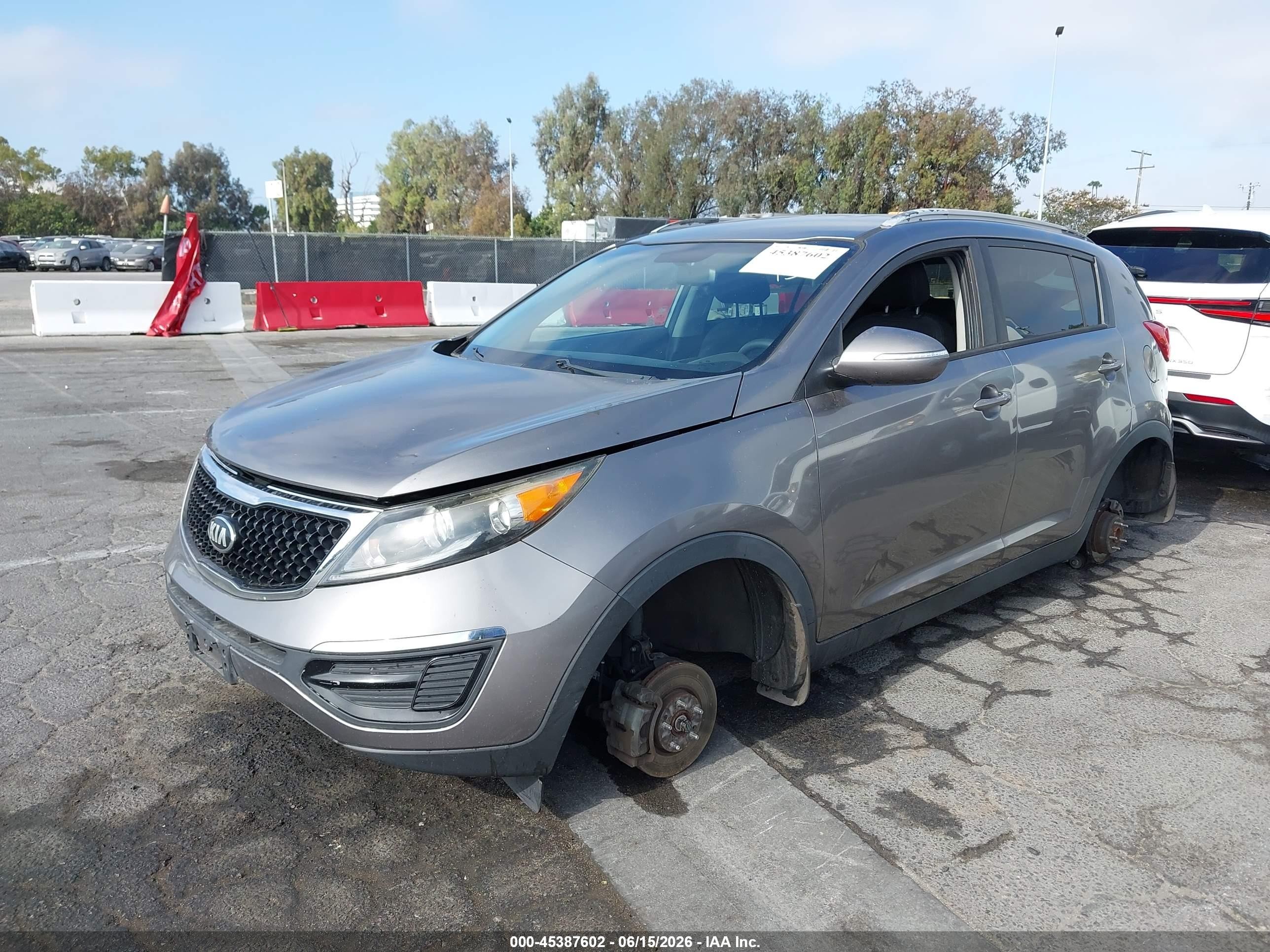 2014 Kia Sportage Lx Gray vin: KNDPB3AC5E7603009