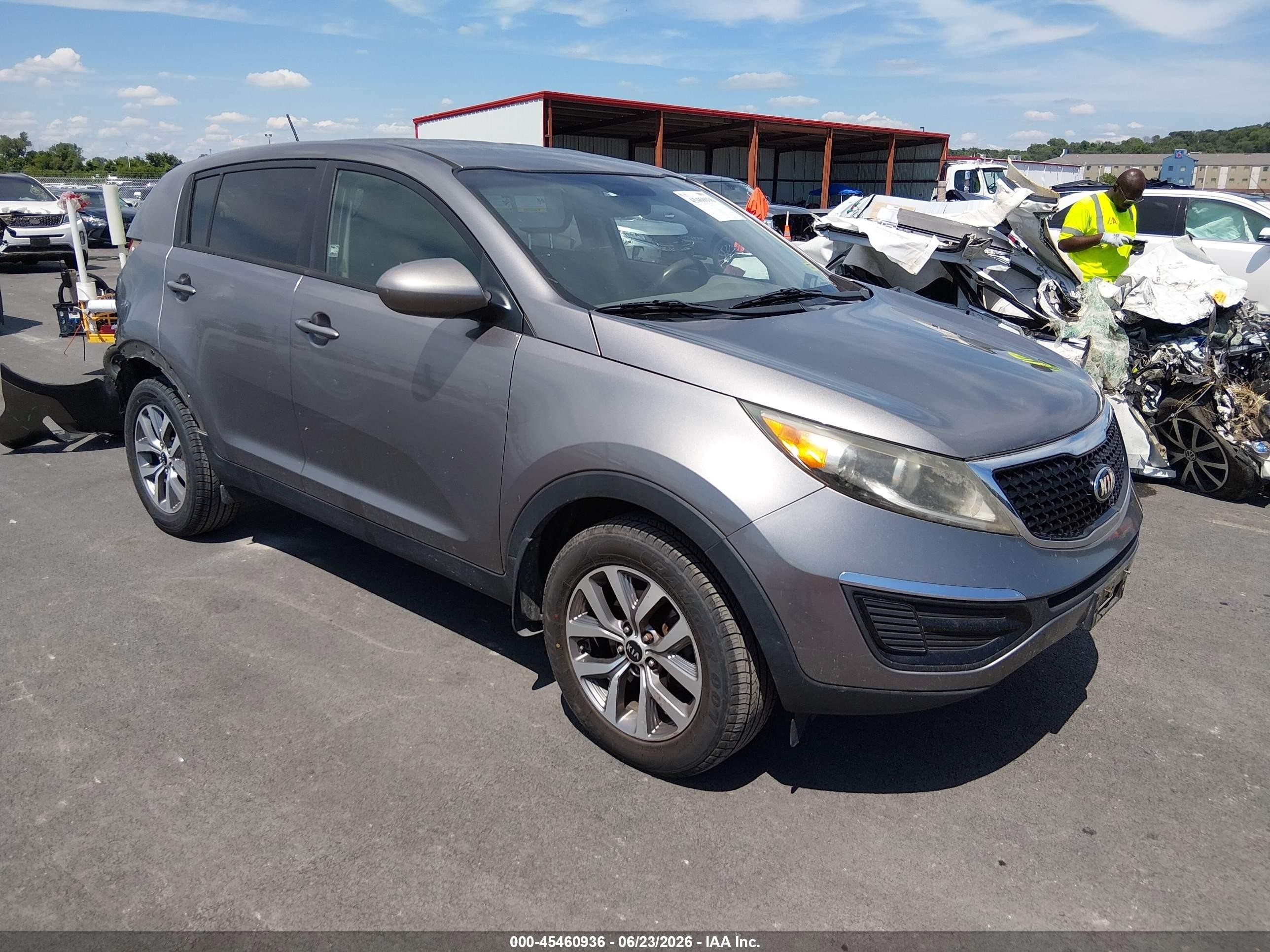 2015 Kia Sportage Lx Gray vin: KNDPB3AC5F7679539