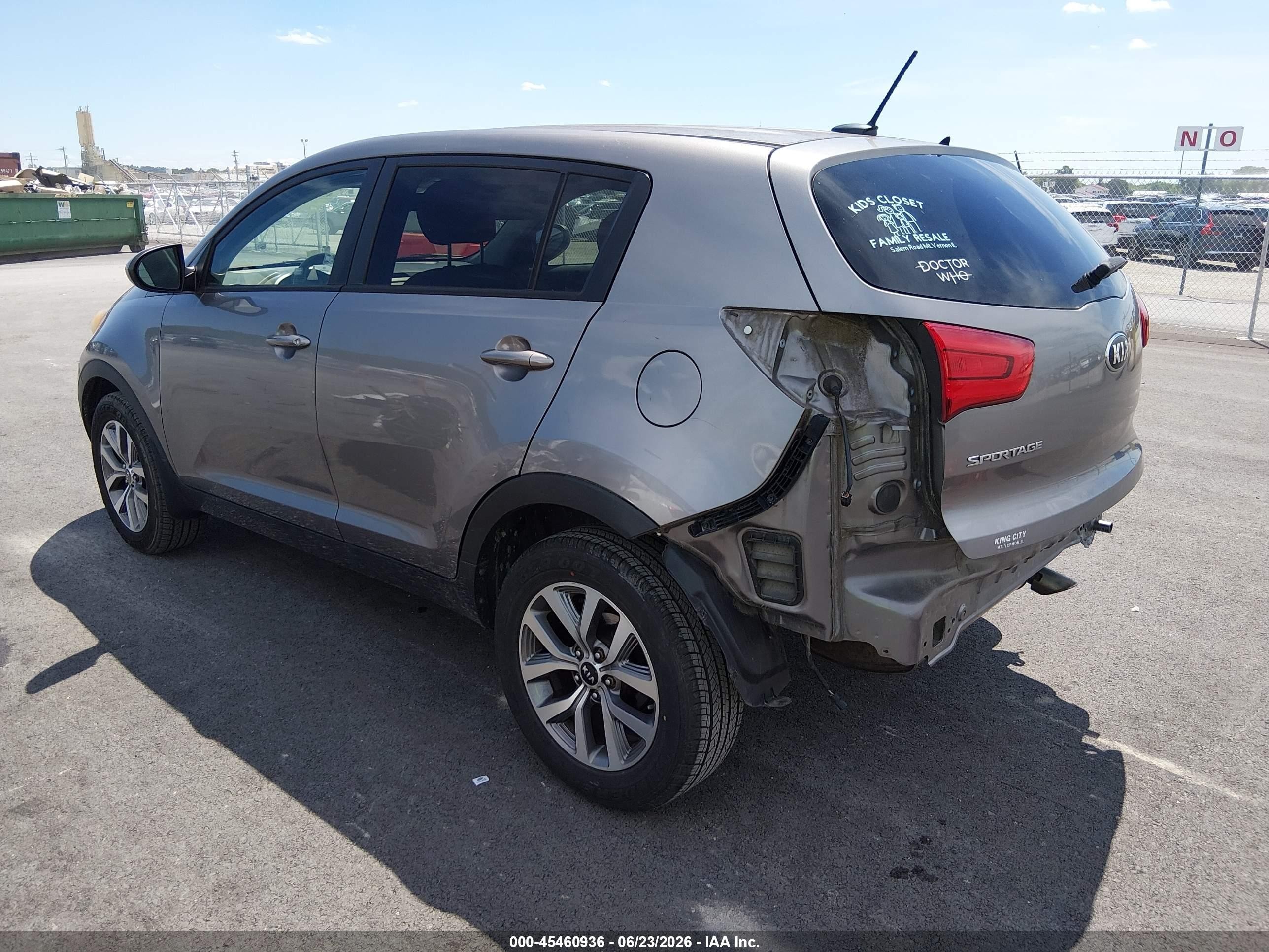 2015 Kia Sportage Lx Gray vin: KNDPB3AC5F7679539