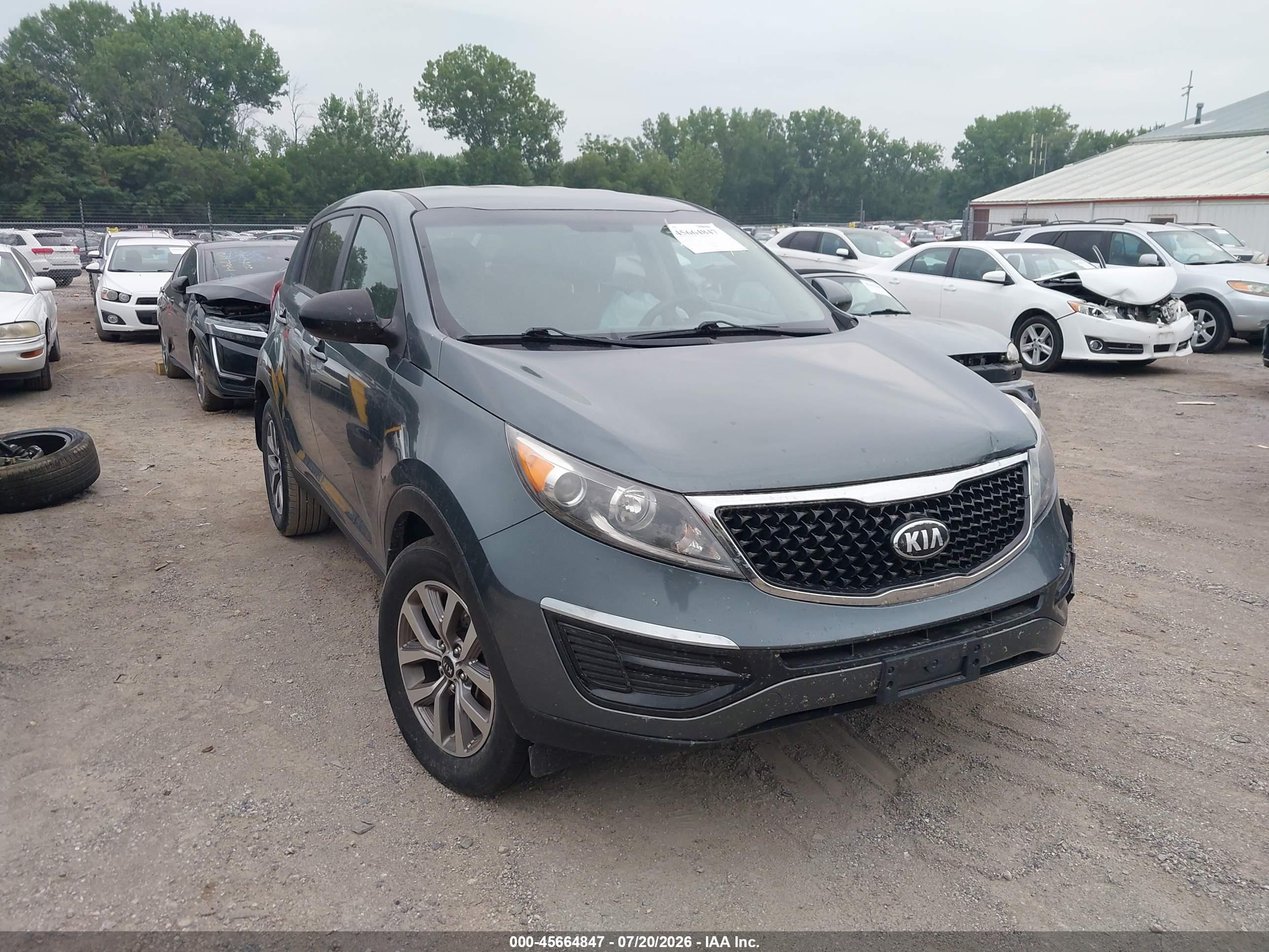 2014 Kia Sportage Lx Blue vin: KNDPB3AC6E7574331
