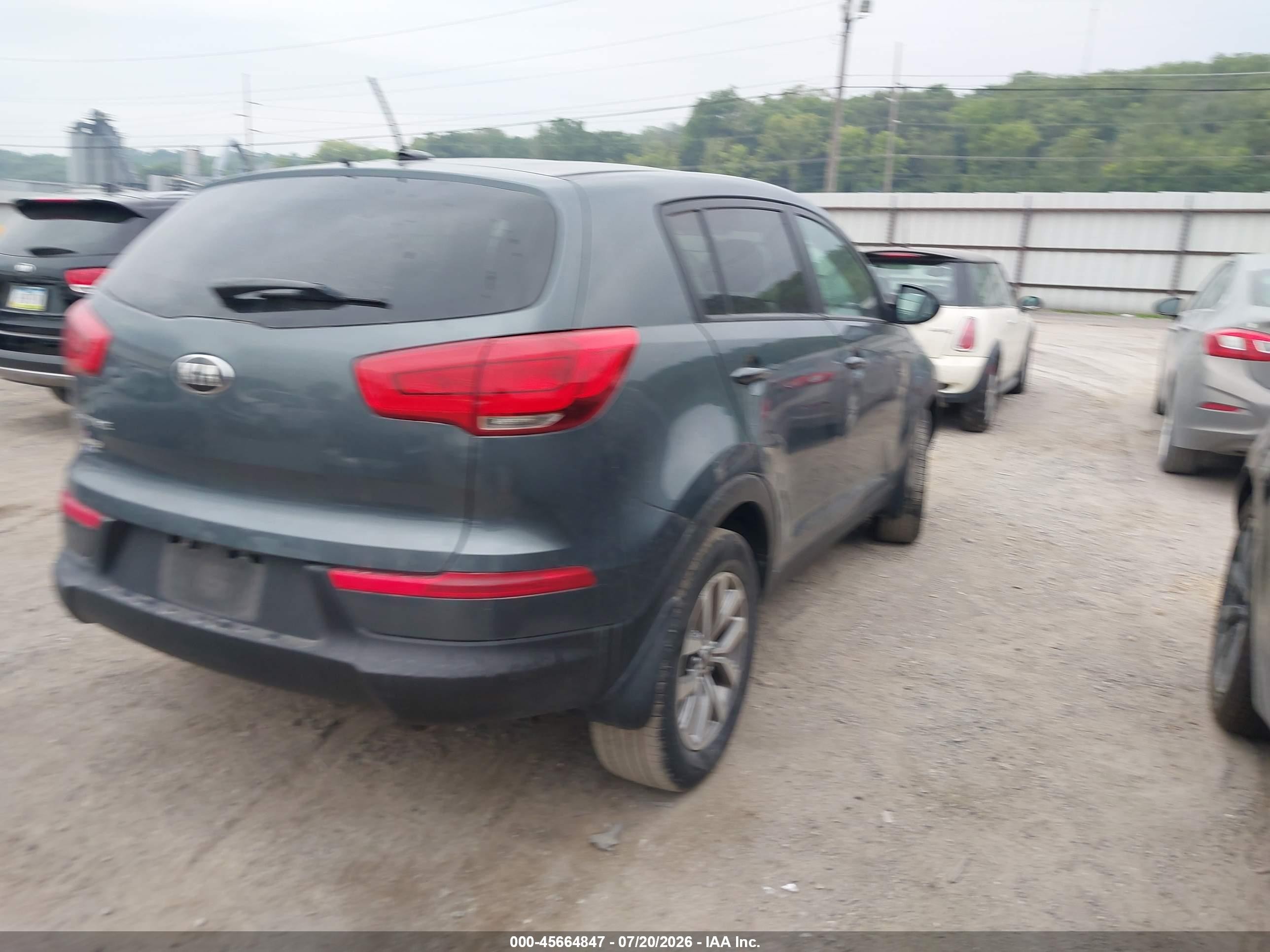 2014 Kia Sportage Lx Blue vin: KNDPB3AC6E7574331