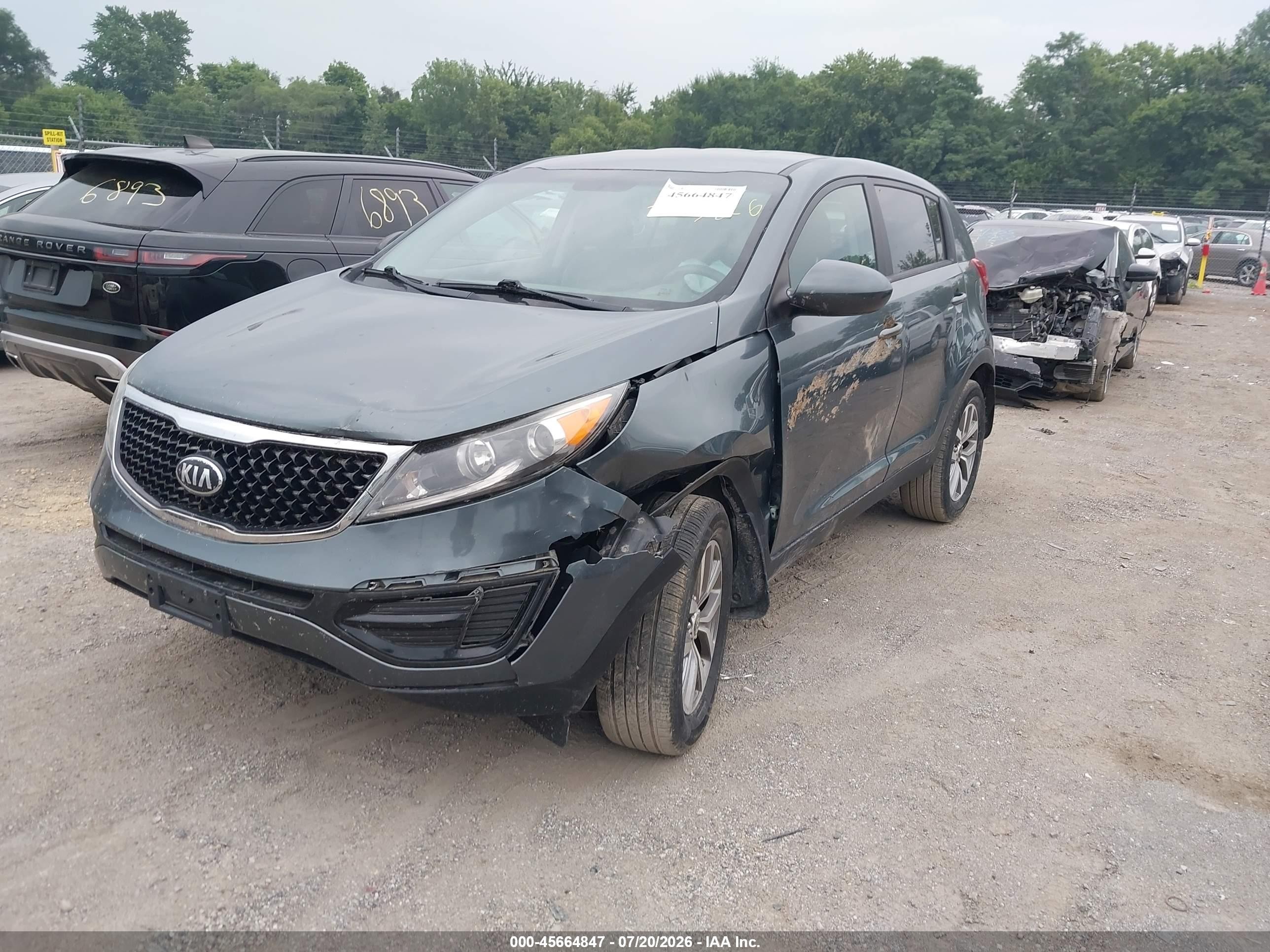 2014 Kia Sportage Lx Blue vin: KNDPB3AC6E7574331