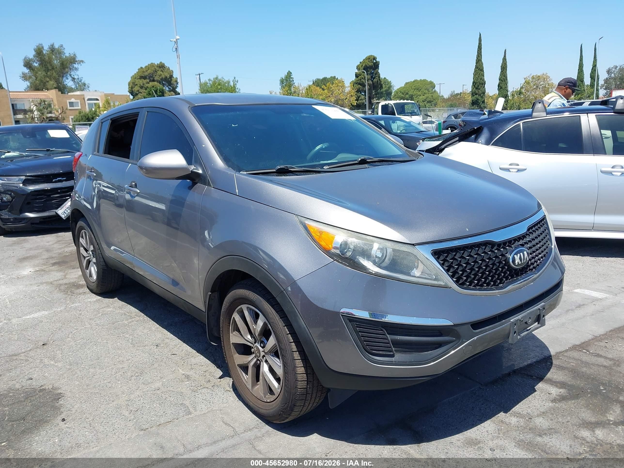 2014 Kia Sportage Lx Gray vin: KNDPB3AC6E7602029