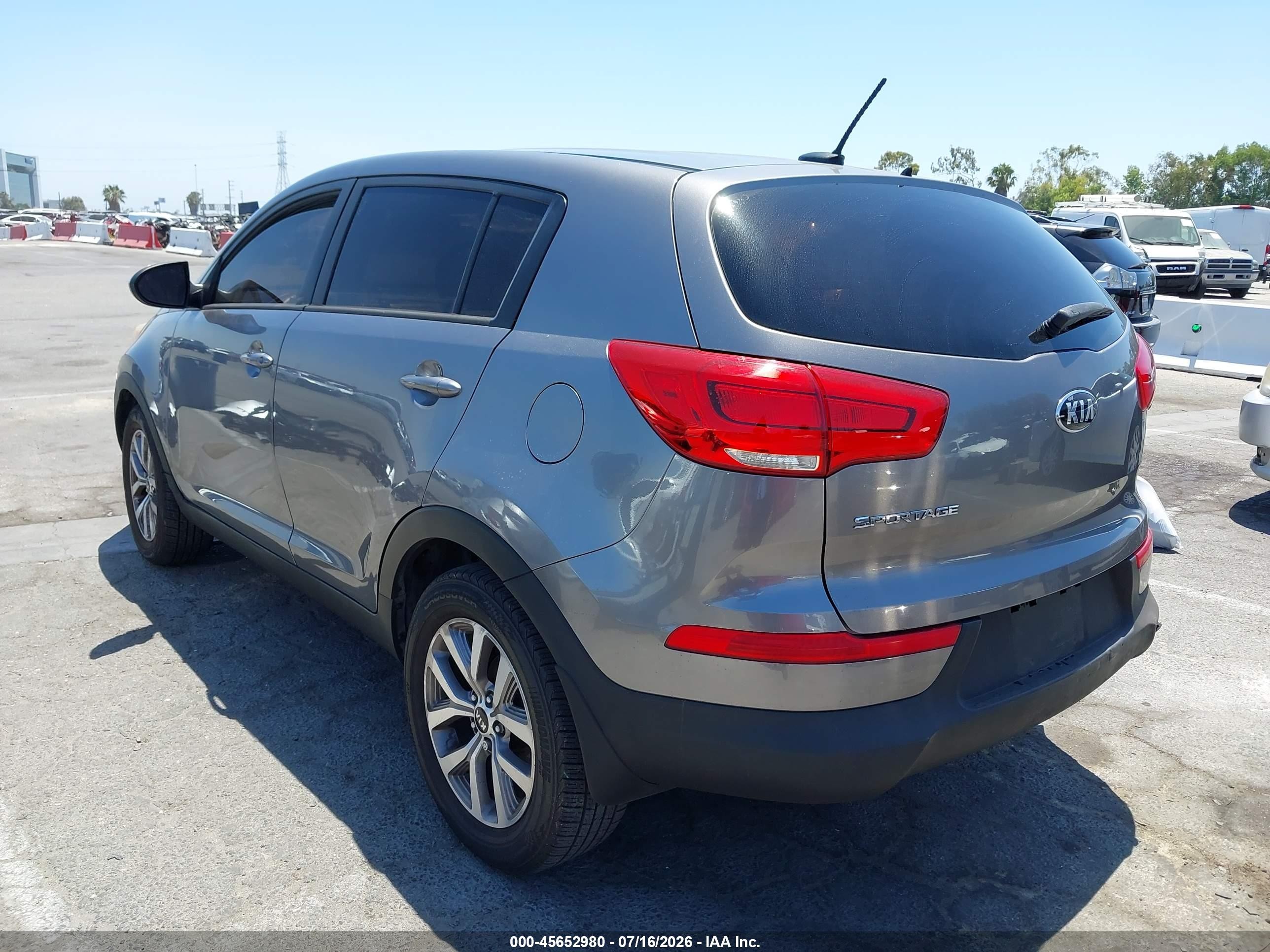 2014 Kia Sportage Lx Gray vin: KNDPB3AC6E7602029