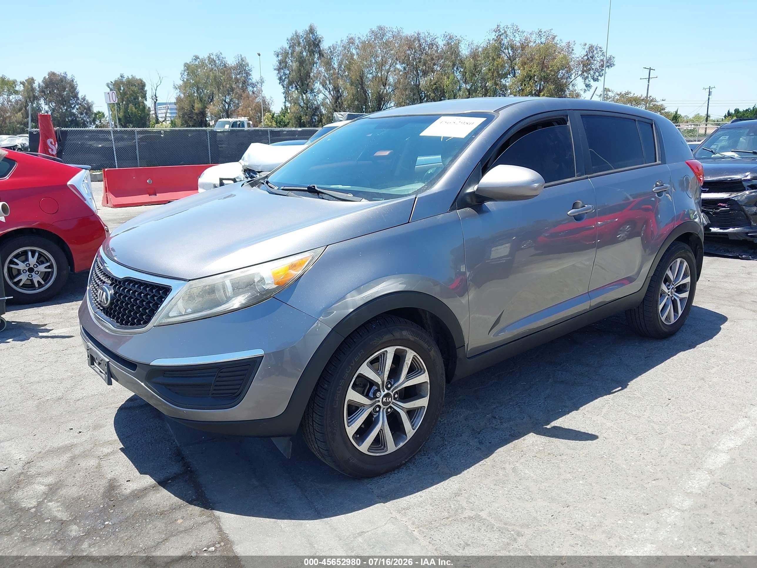 2014 Kia Sportage Lx Gray vin: KNDPB3AC6E7602029