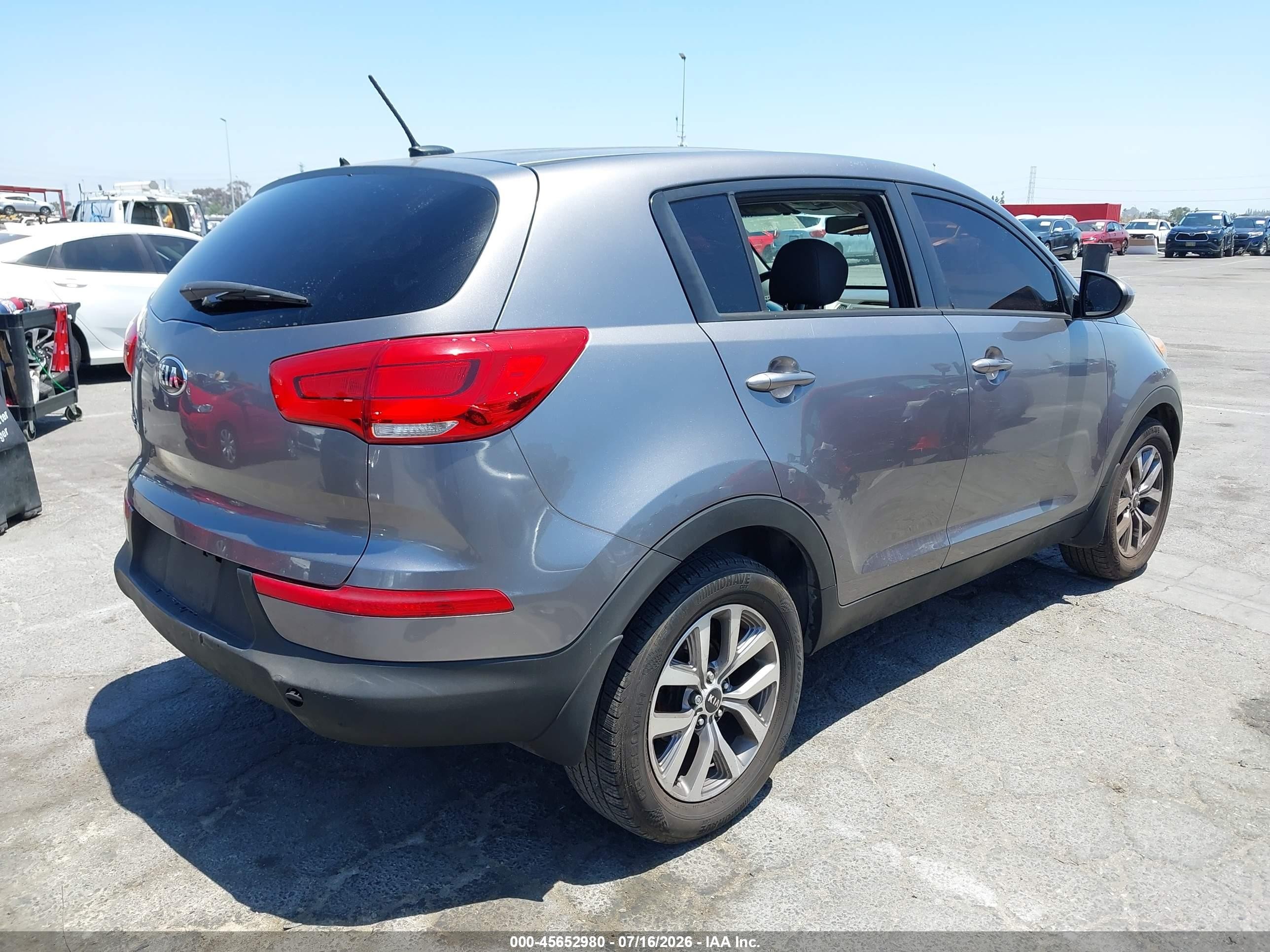 2014 Kia Sportage Lx Gray vin: KNDPB3AC6E7602029