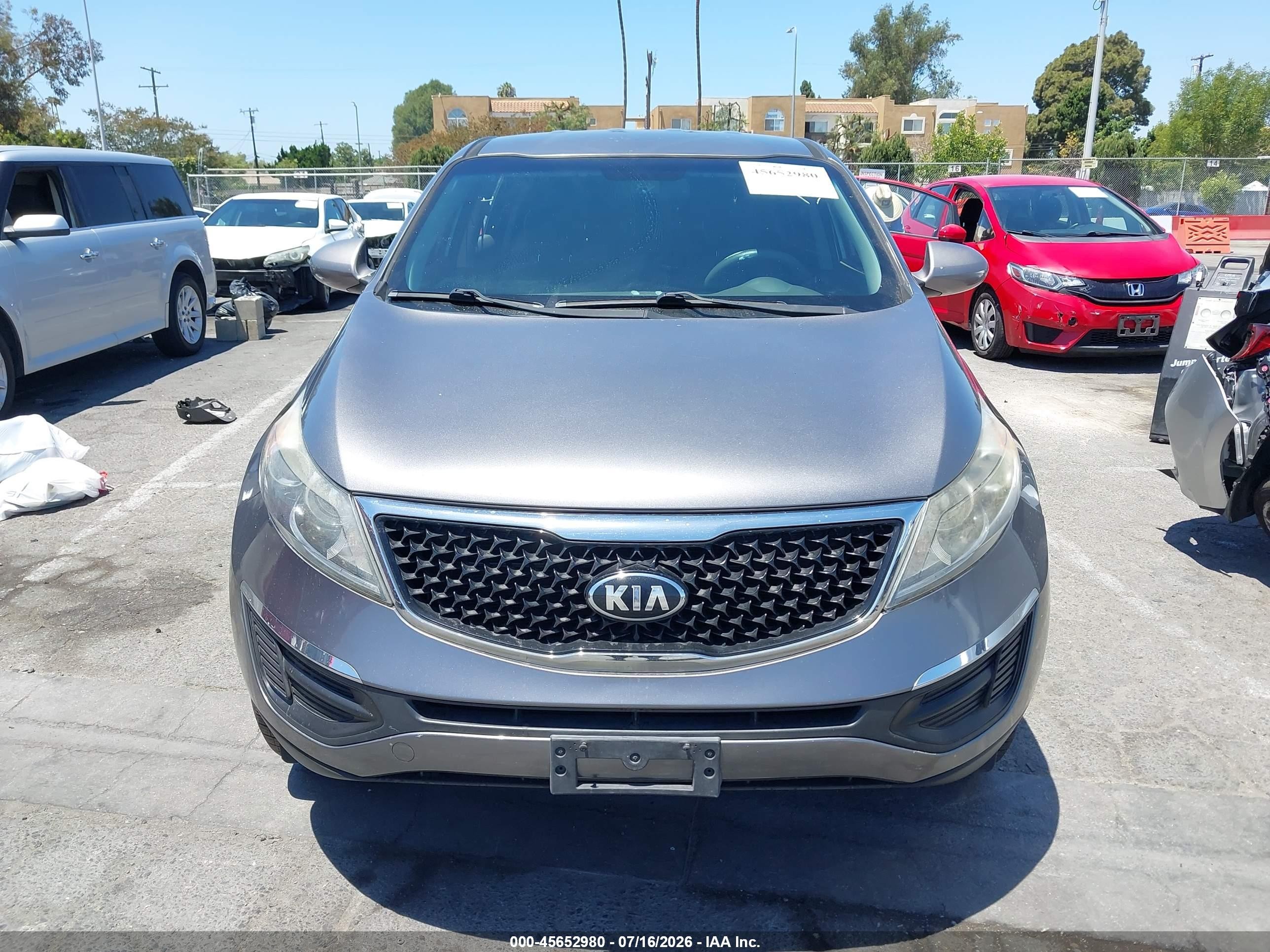 2014 Kia Sportage Lx Gray vin: KNDPB3AC6E7602029