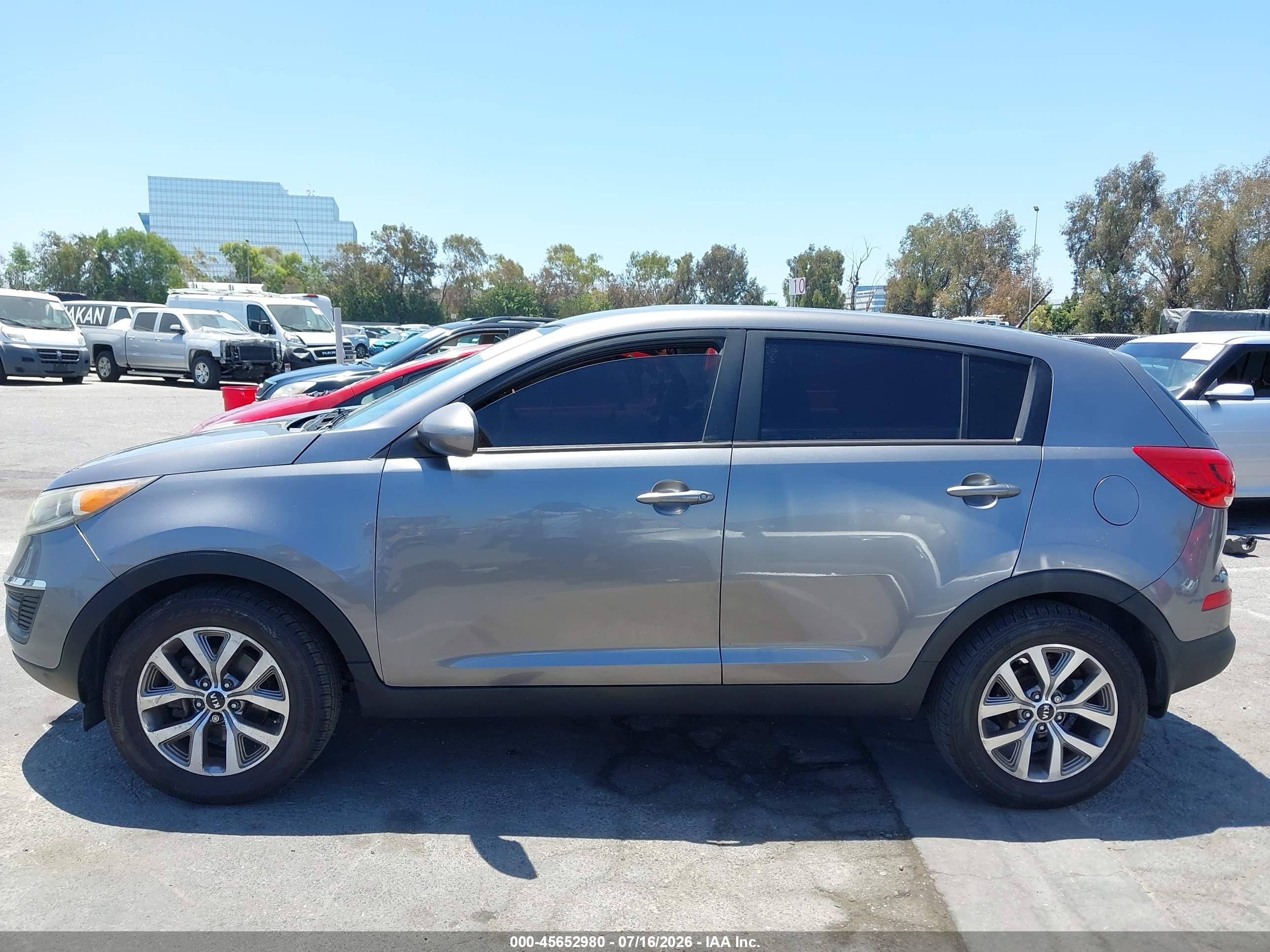 2014 Kia Sportage Lx Gray vin: KNDPB3AC6E7602029