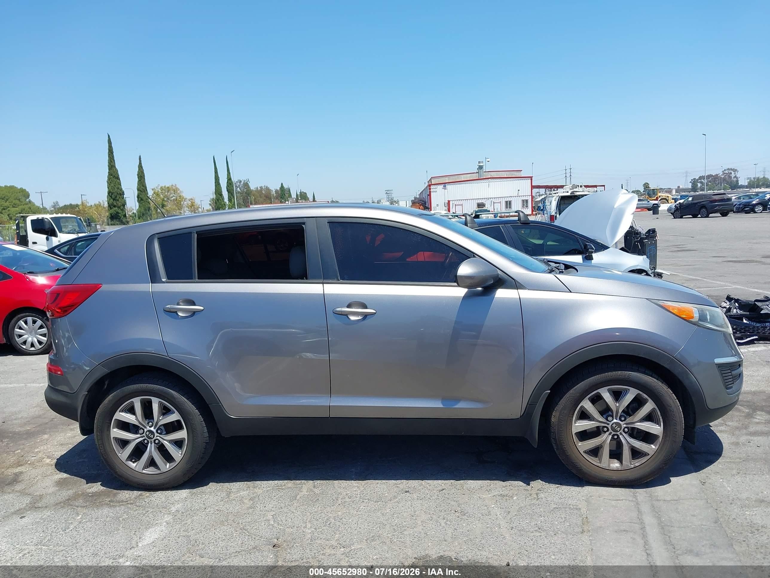 2014 Kia Sportage Lx Gray vin: KNDPB3AC6E7602029