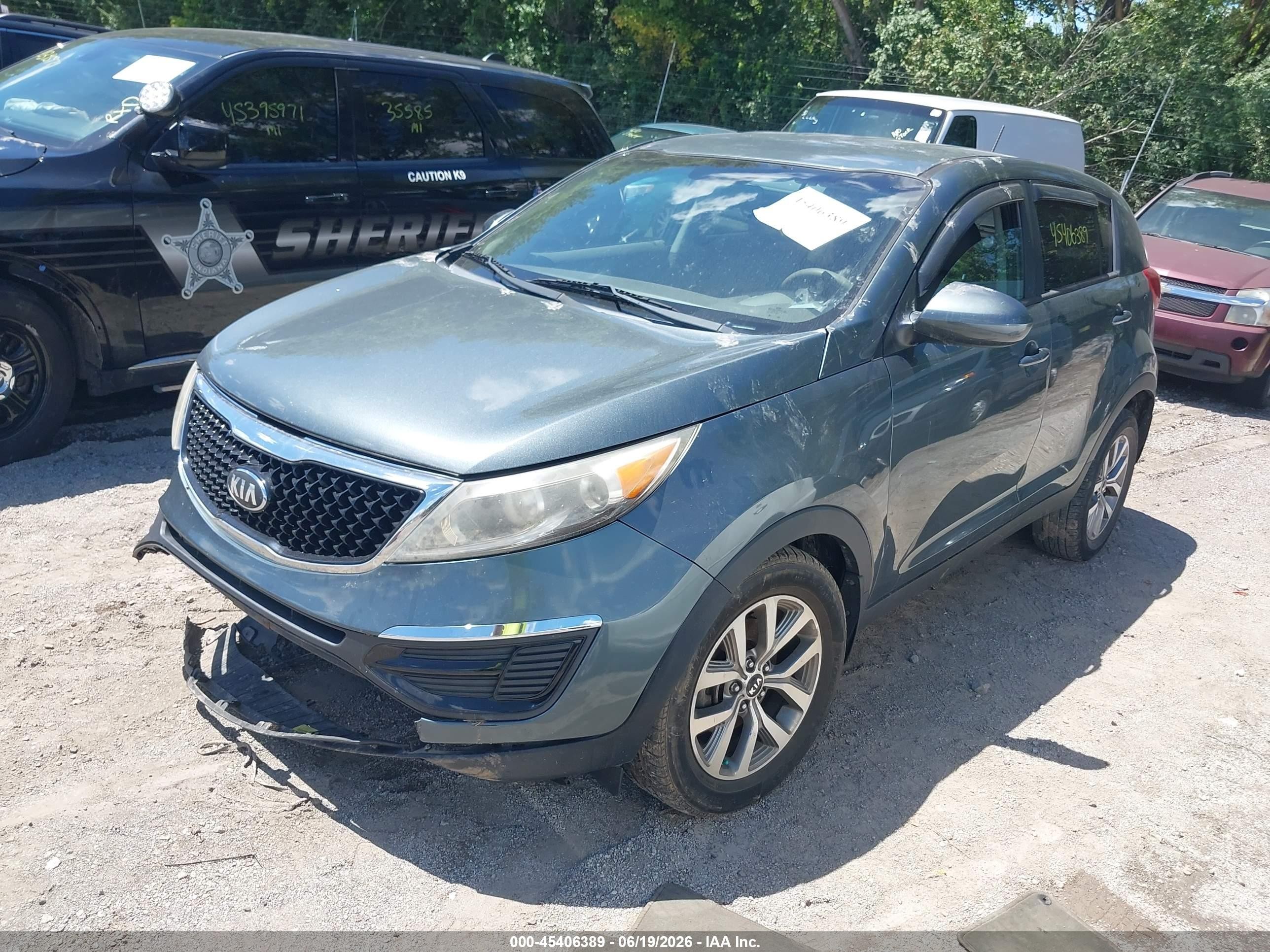 2014 Kia Sportage Lx Gray vin: KNDPB3AC6E7656866