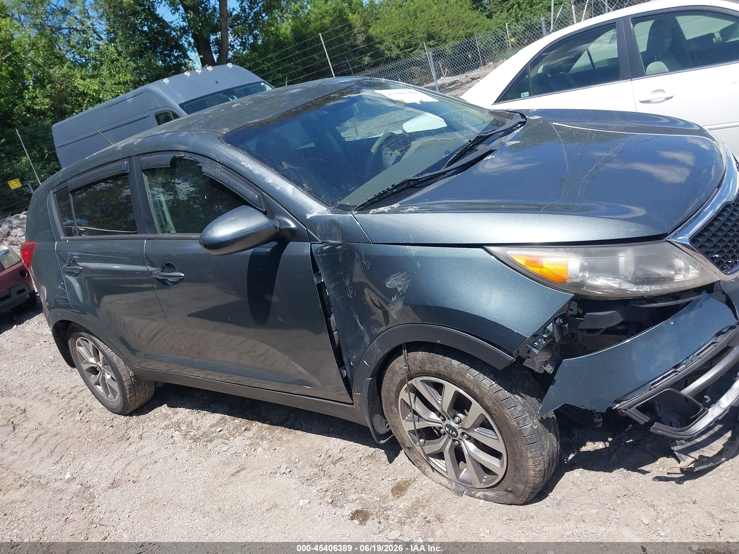 2014 Kia Sportage Lx Gray vin: KNDPB3AC6E7656866