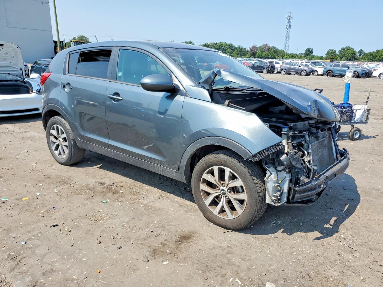 2015 Kia Sportage Lx Gray vin: KNDPB3AC6F7685723
