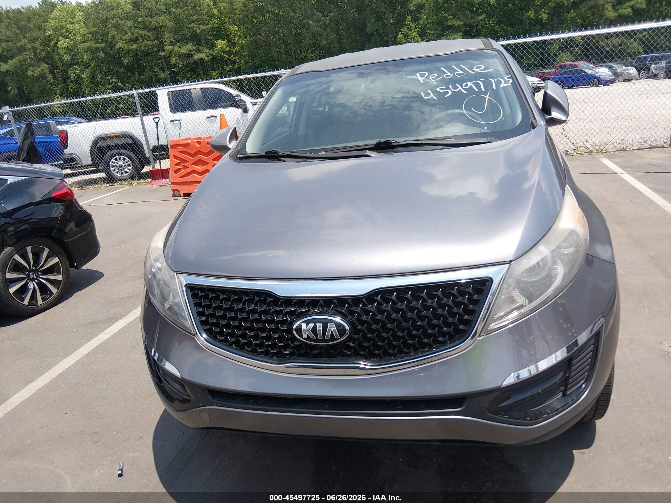 2015 Kia Sportage Lx Gray vin: KNDPB3AC6F7737948
