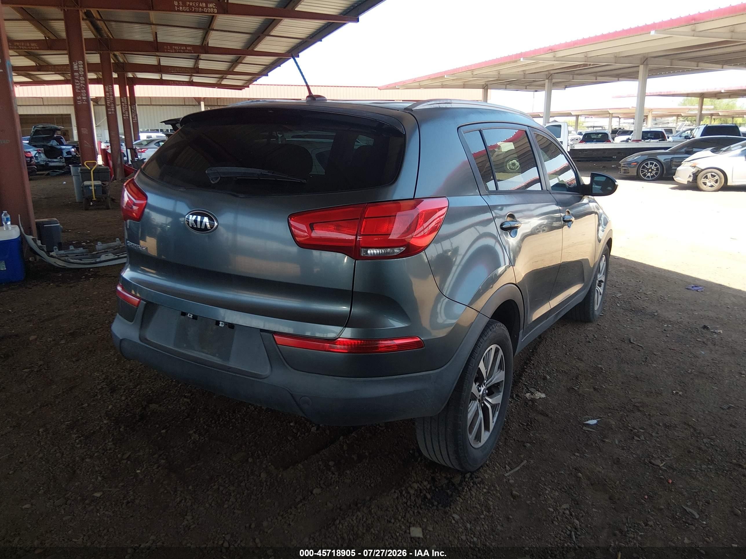 2015 Kia Sportage Lx Серый vin: KNDPB3AC6F7754118