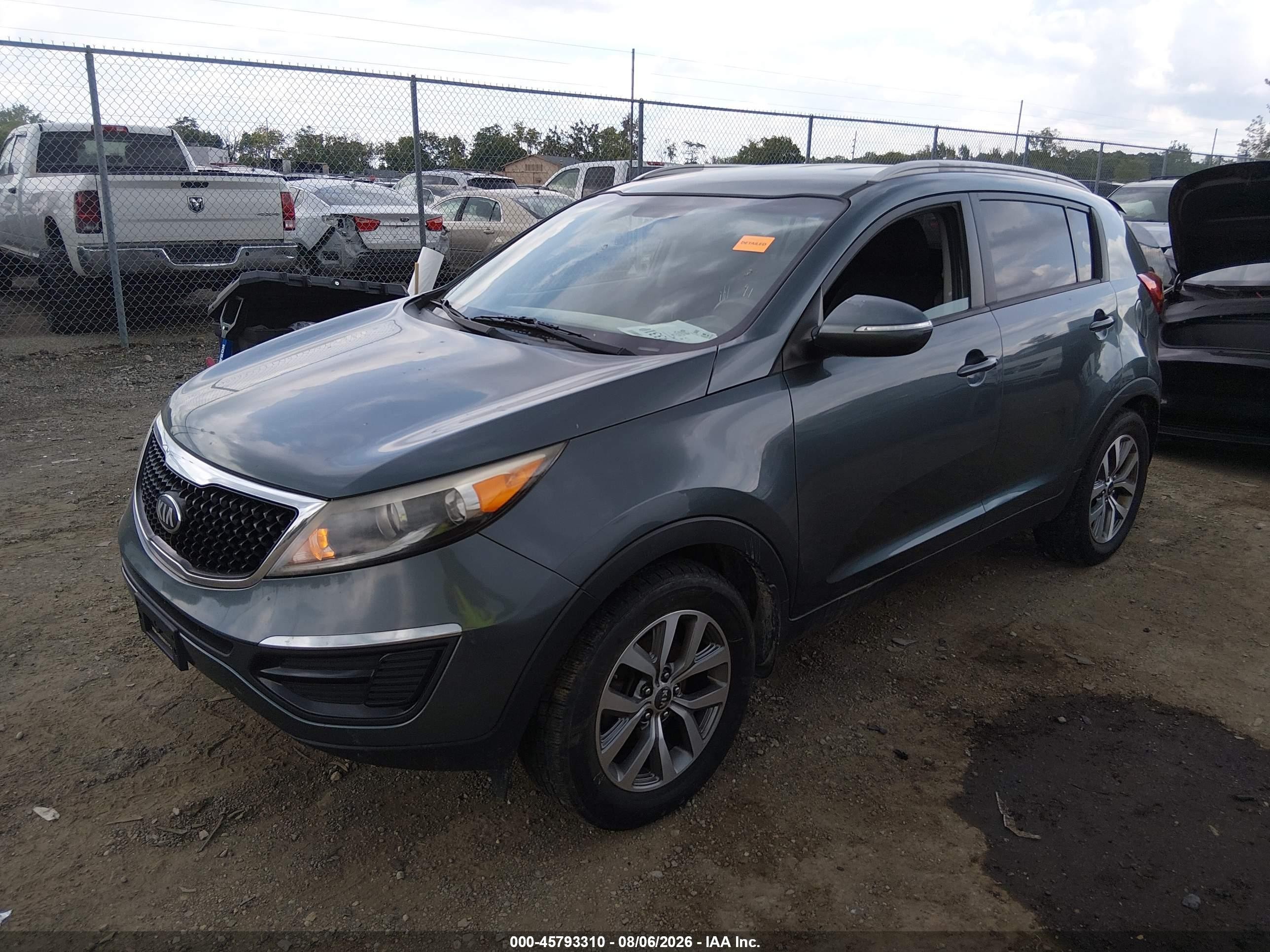 2015 Kia Sportage Lx Gray vin: KNDPB3AC6F7763207
