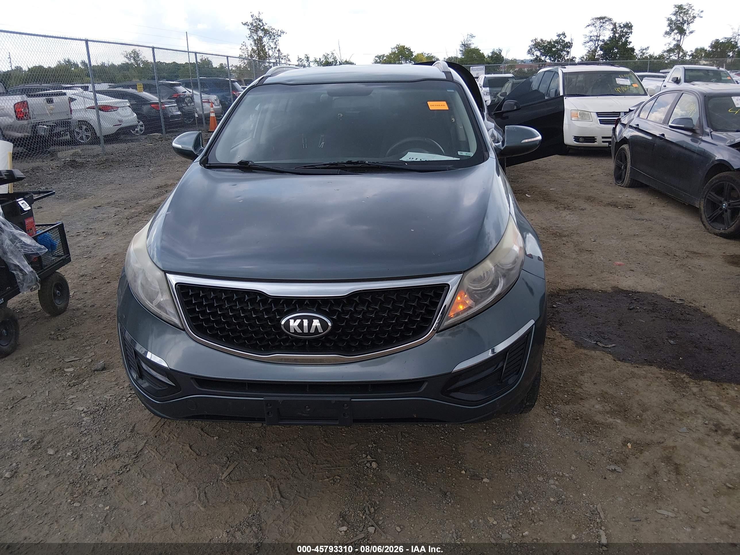 2015 Kia Sportage Lx Gray vin: KNDPB3AC6F7763207