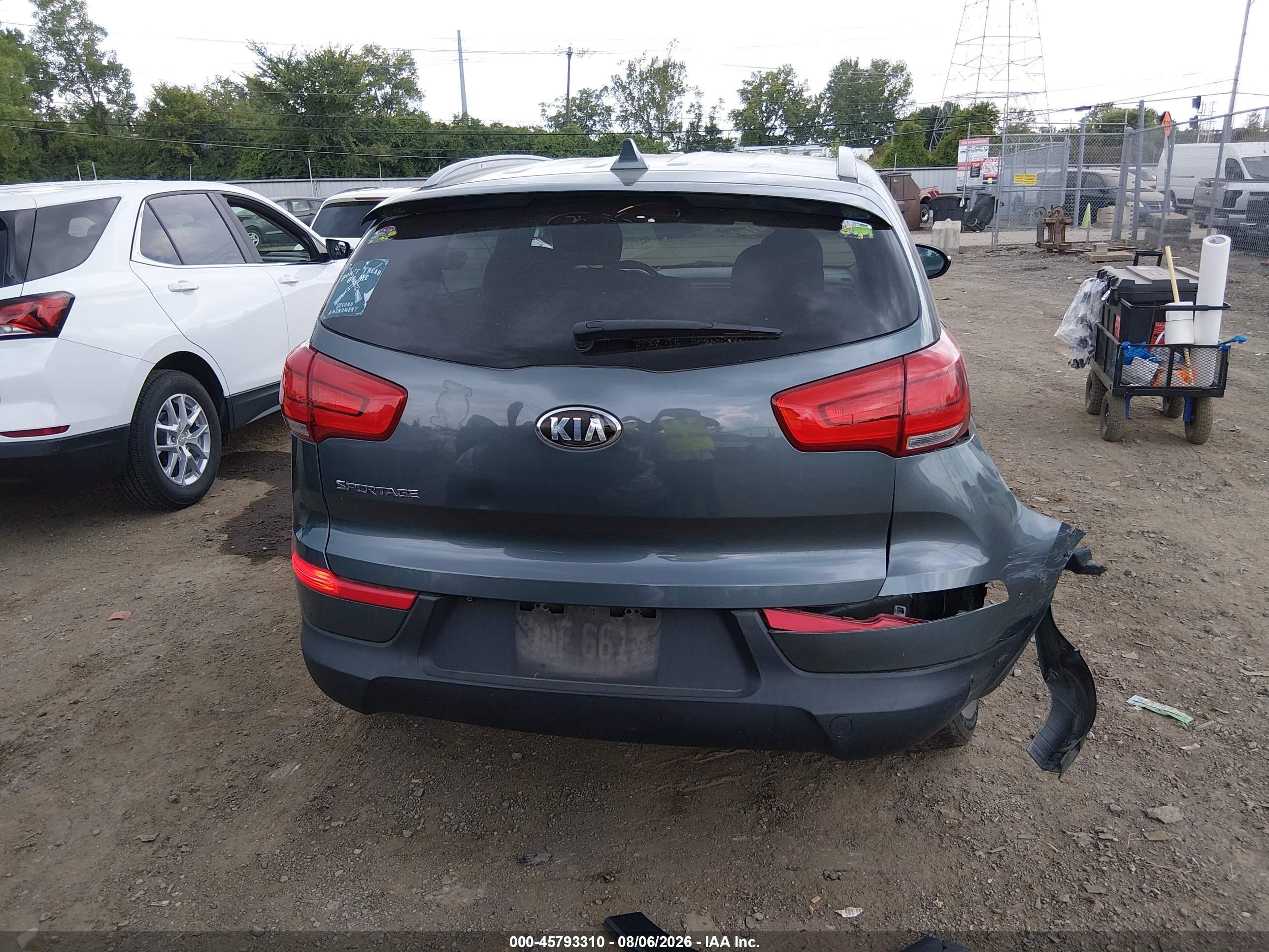 2015 Kia Sportage Lx Gray vin: KNDPB3AC6F7763207