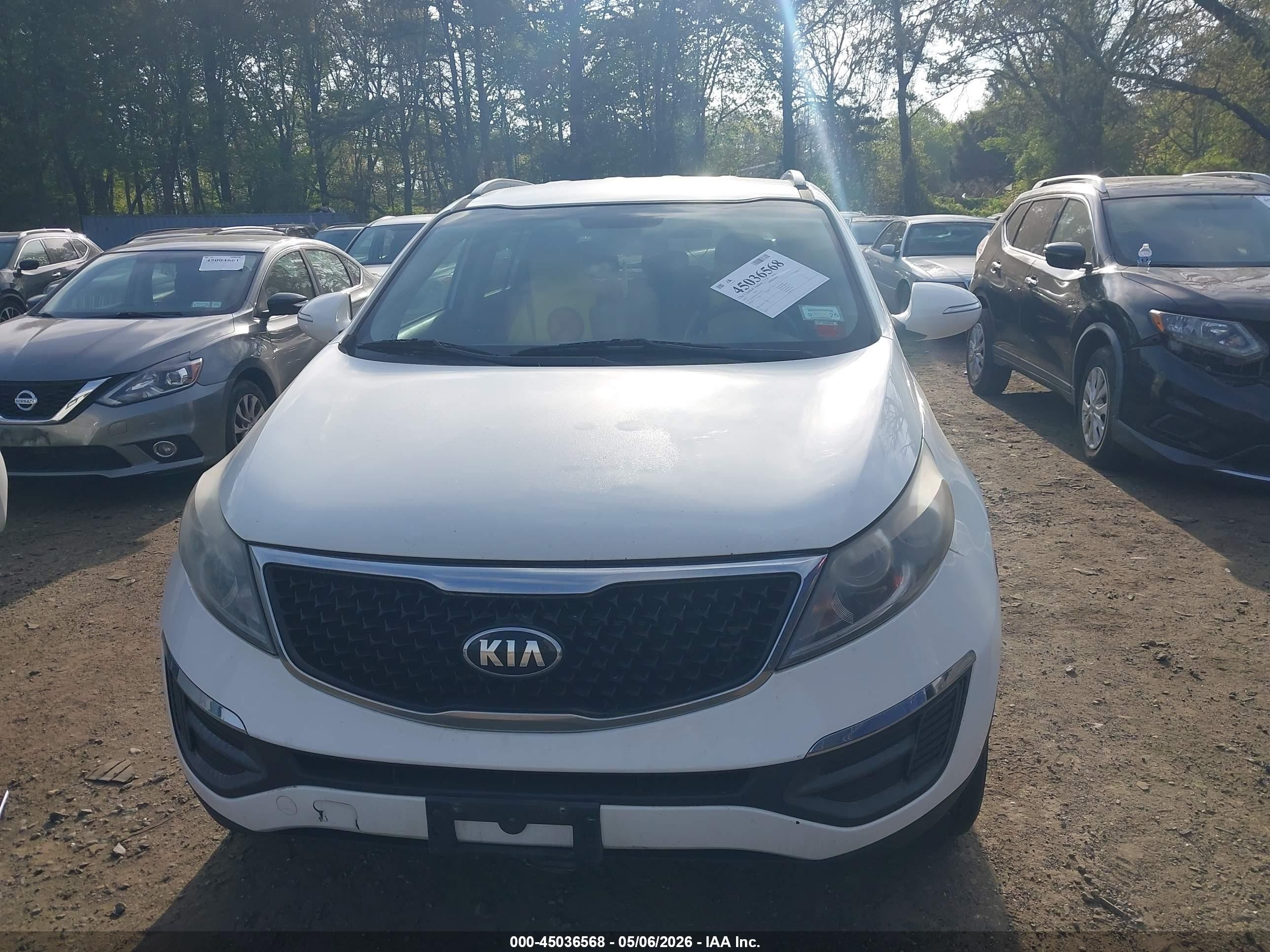 2015 Kia Sportage Lx White vin: KNDPB3AC6F7781397