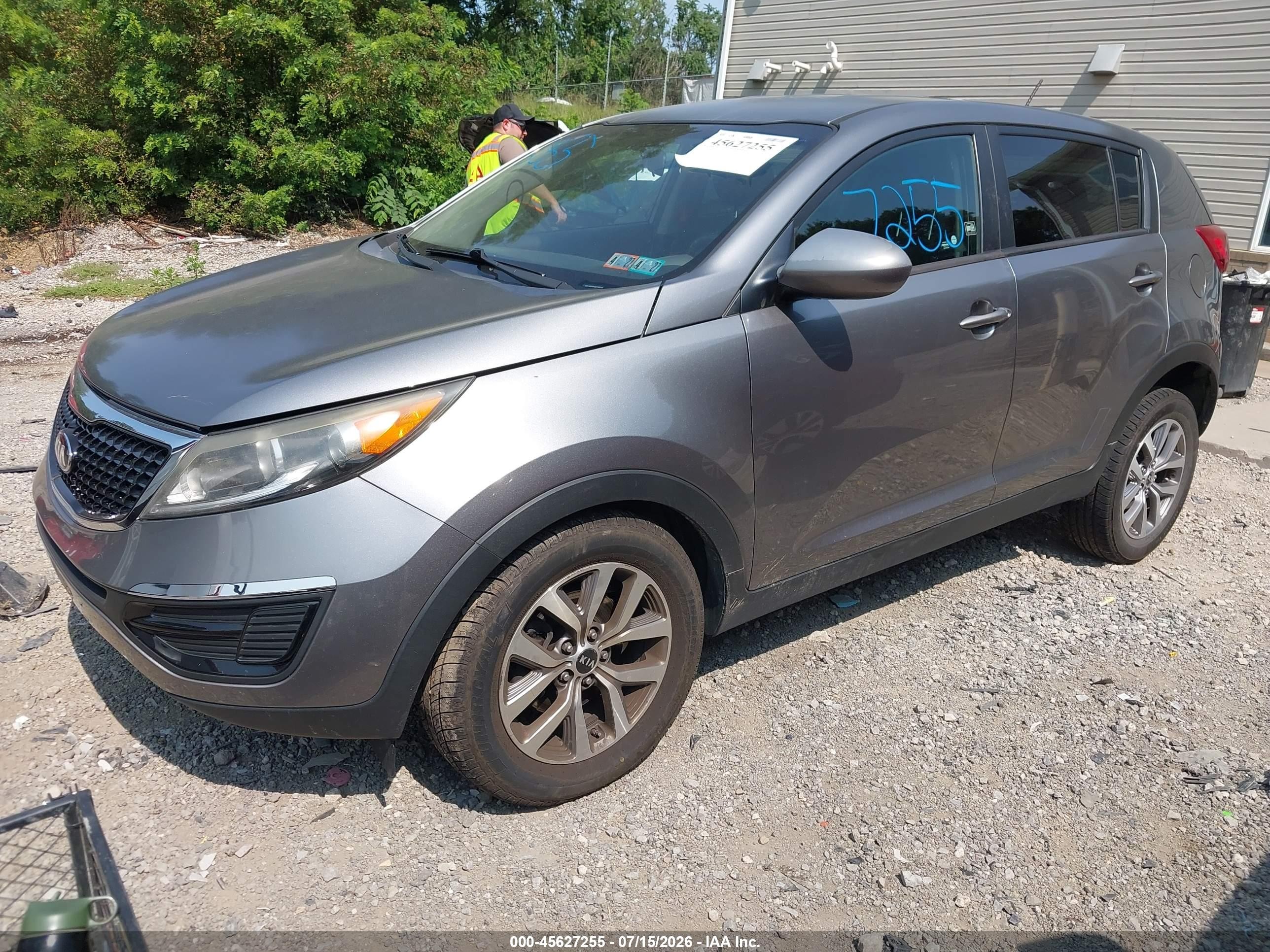 2015 Kia Sportage Lx Gray vin: KNDPB3AC6F7792528