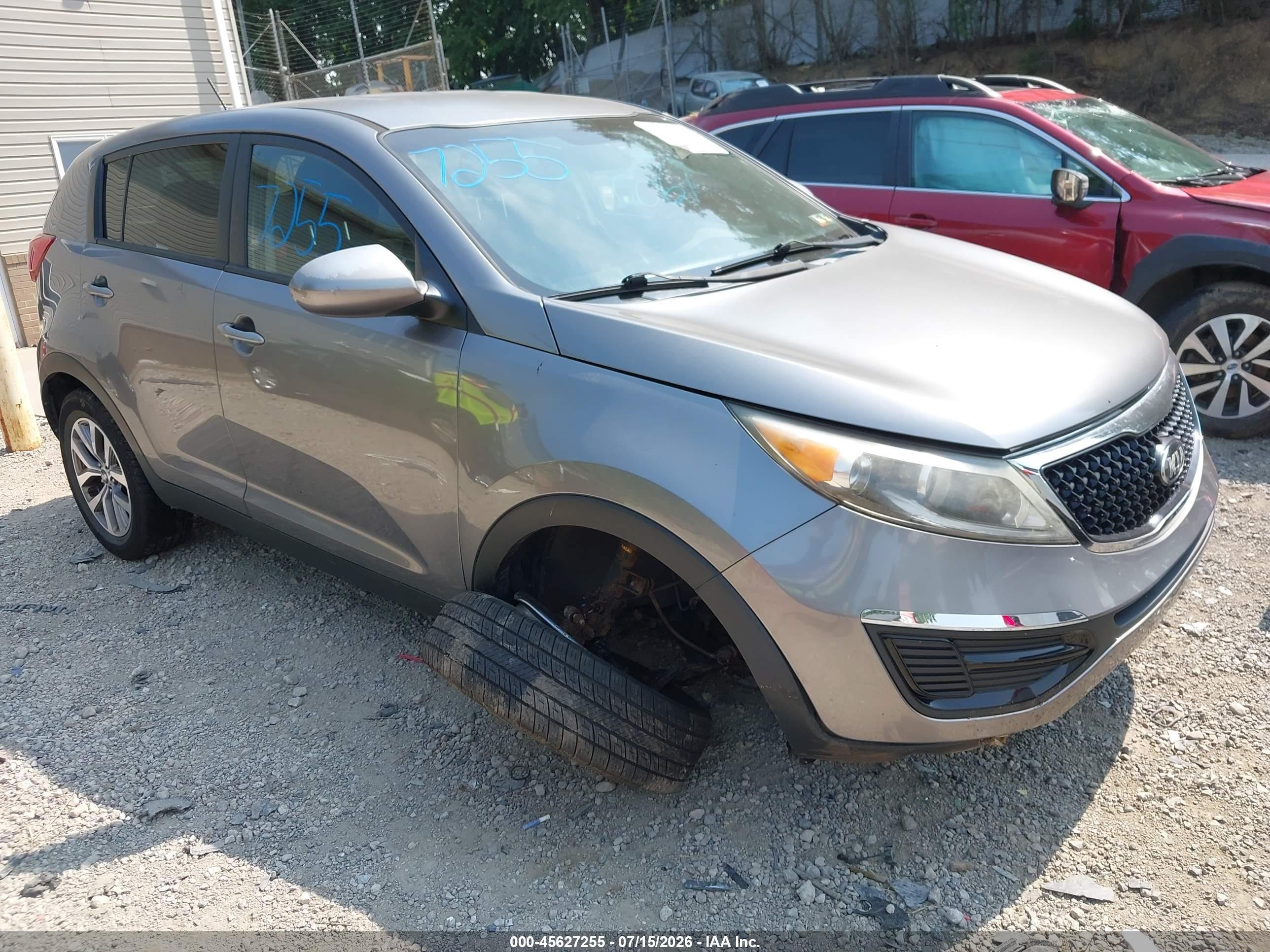 2015 Kia Sportage Lx Gray vin: KNDPB3AC6F7792528