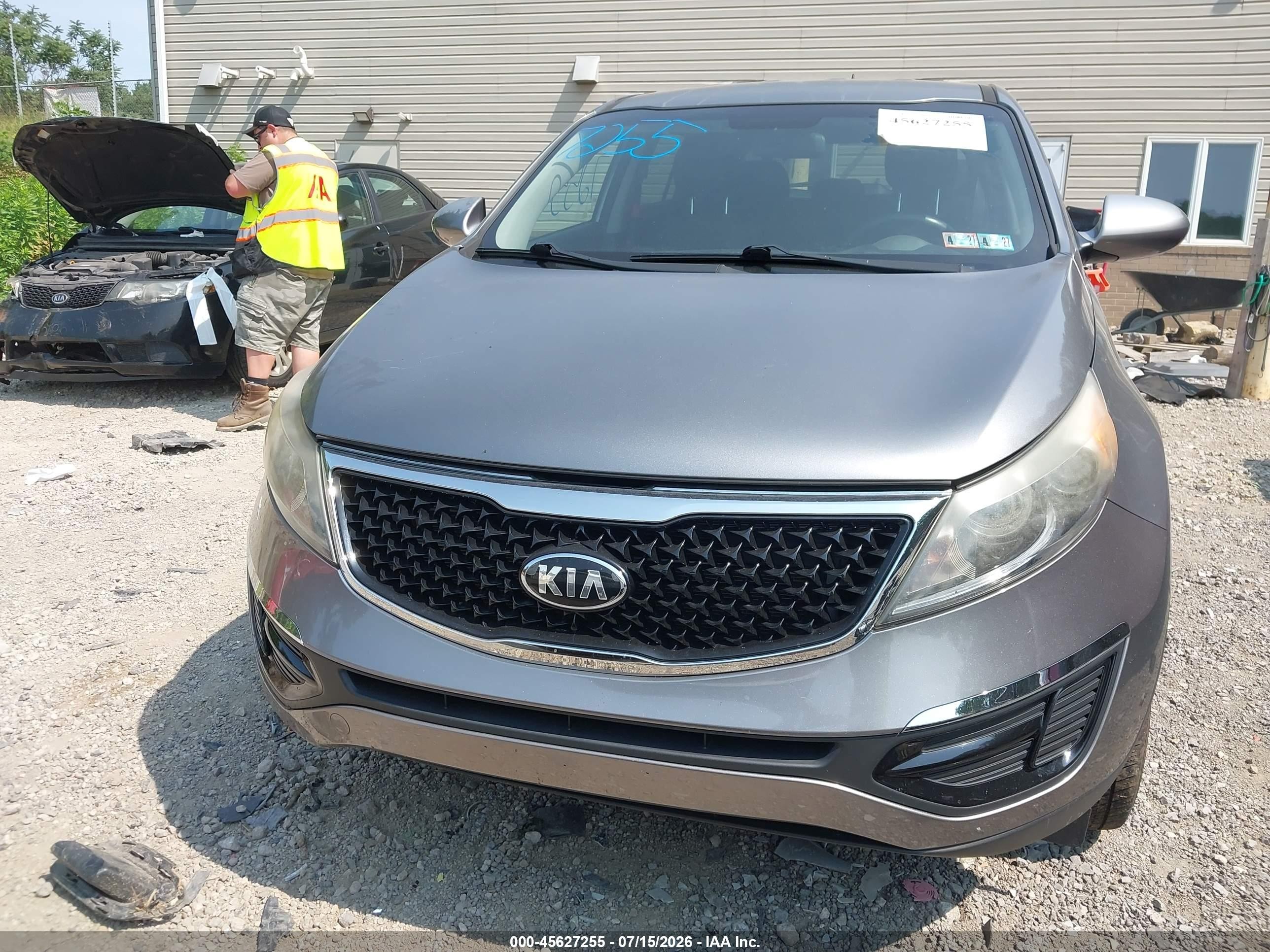 2015 Kia Sportage Lx Gray vin: KNDPB3AC6F7792528