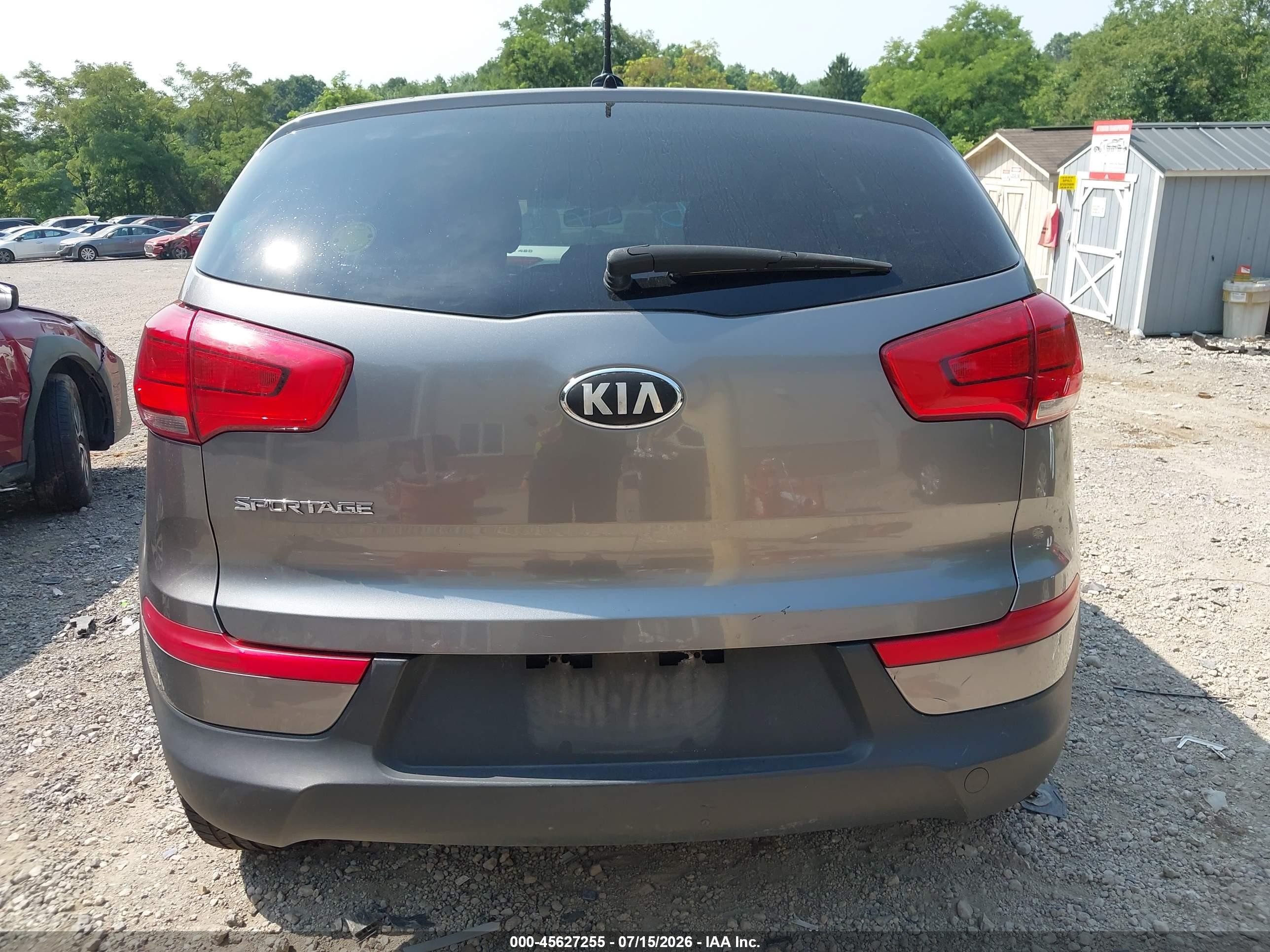 2015 Kia Sportage Lx Gray vin: KNDPB3AC6F7792528
