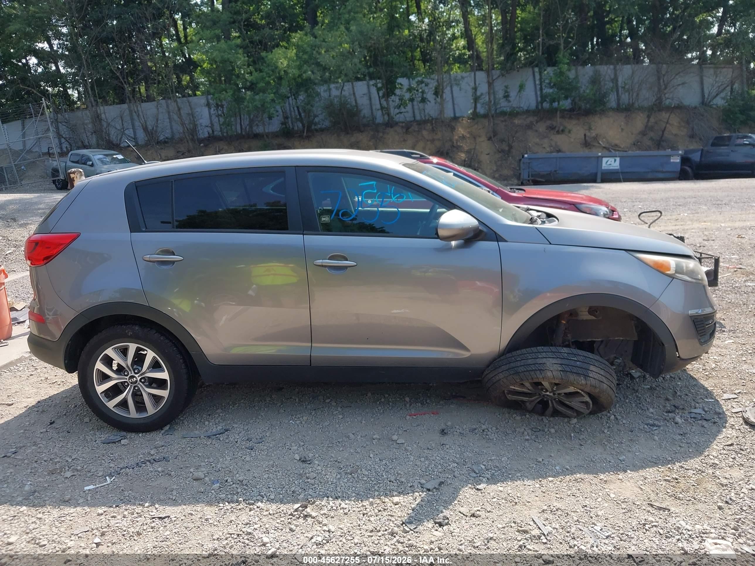 2015 Kia Sportage Lx Gray vin: KNDPB3AC6F7792528