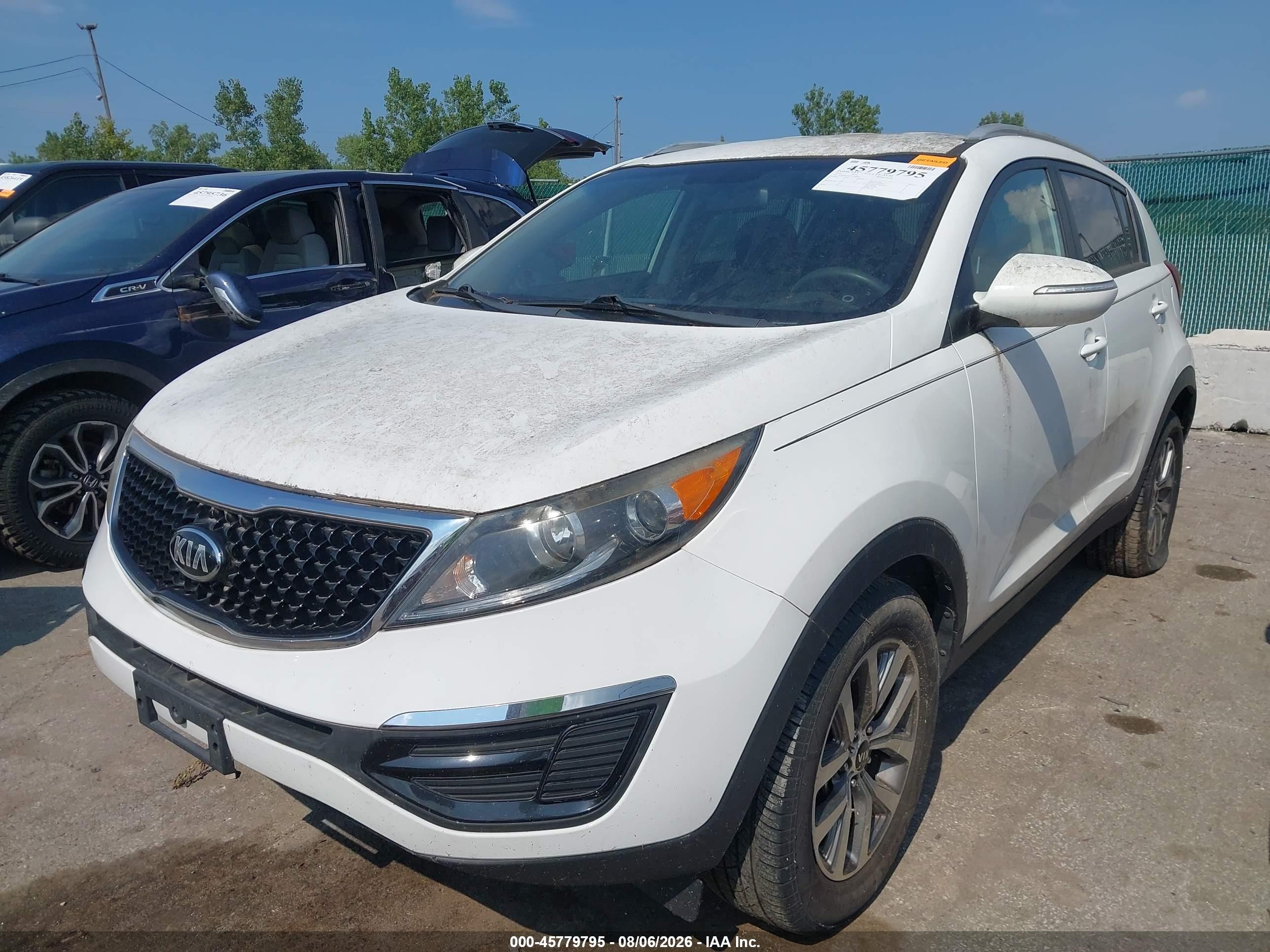 2014 Kia Sportage Lx White vin: KNDPB3AC7E7548093