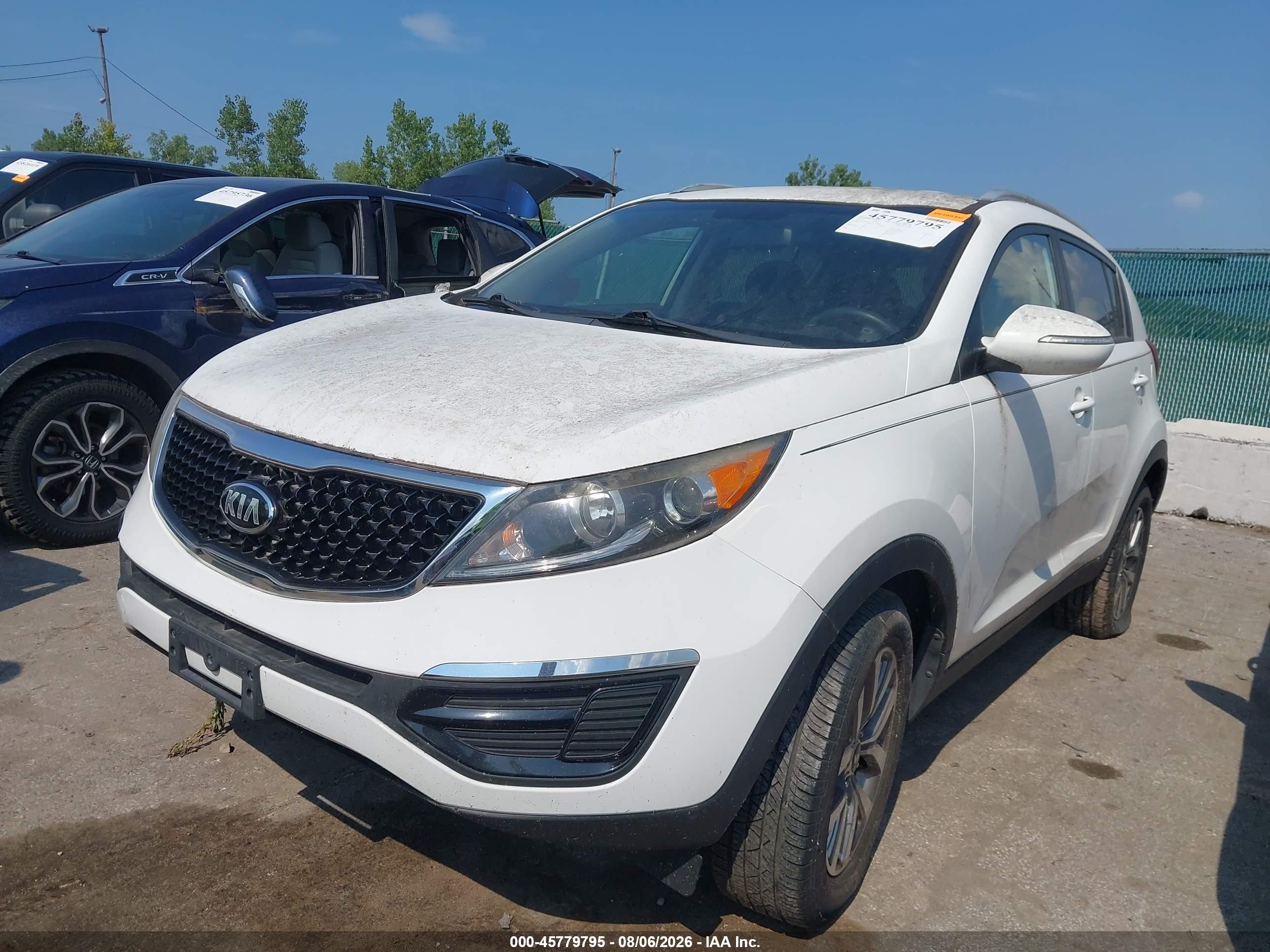 2014 Kia Sportage Lx White vin: KNDPB3AC7E7548093