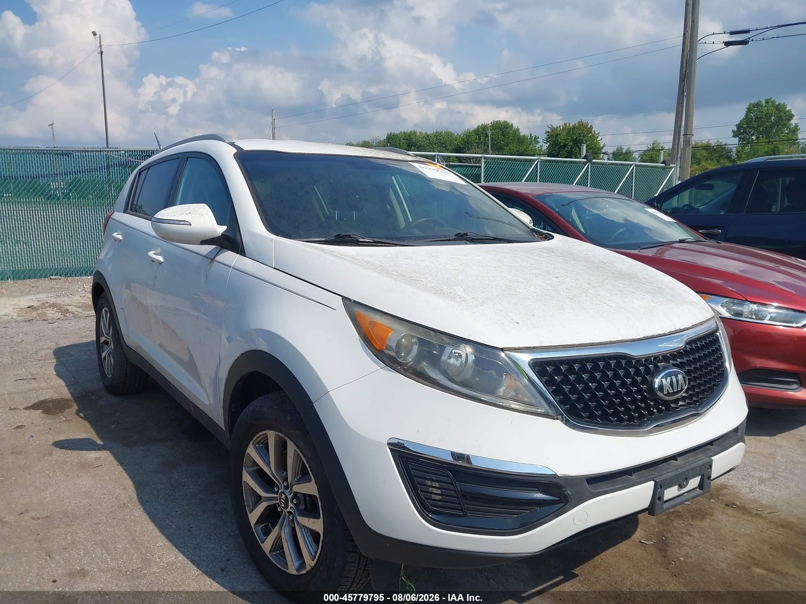 2014 Kia Sportage Lx White vin: KNDPB3AC7E7548093