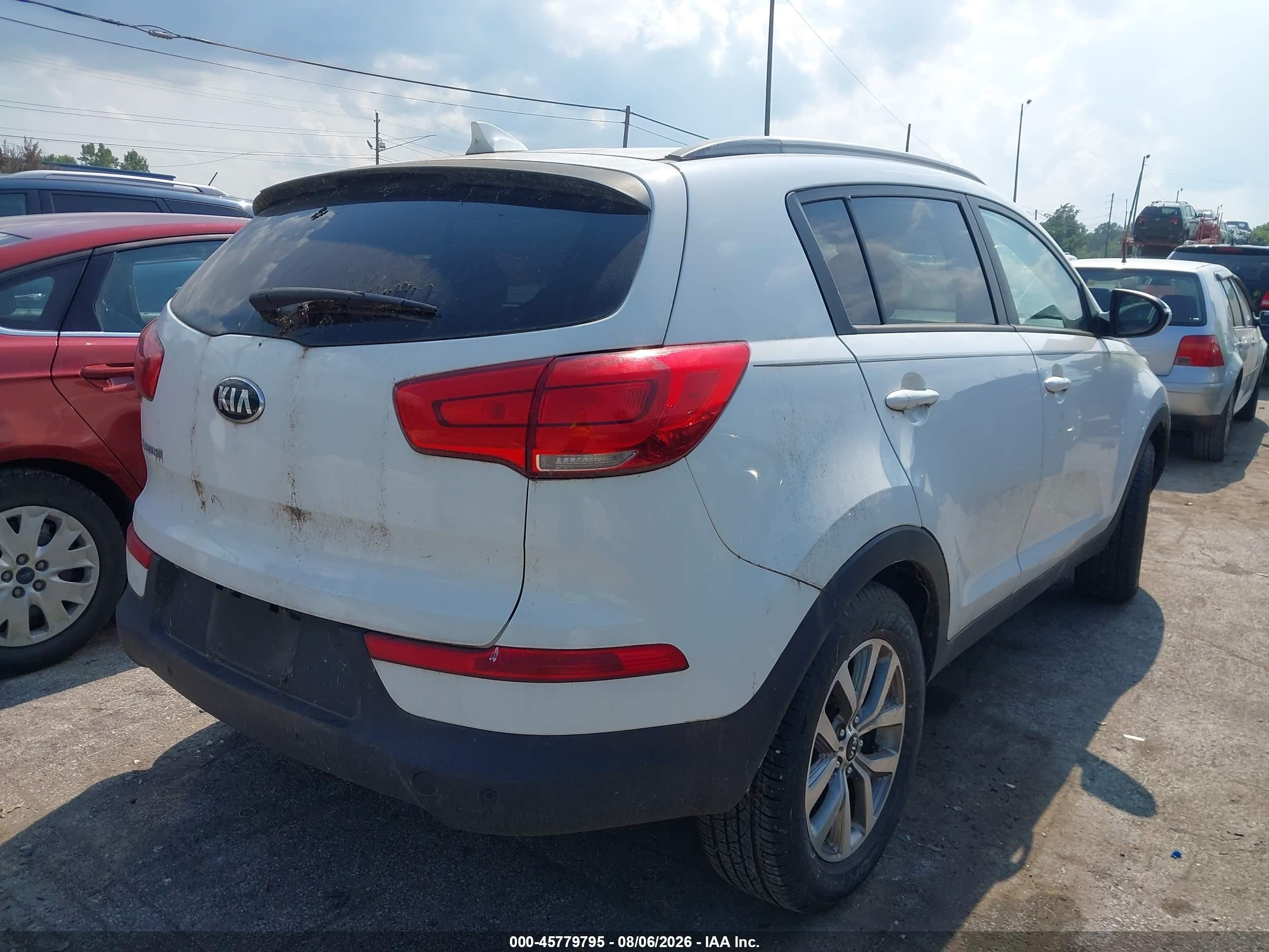 2014 Kia Sportage Lx White vin: KNDPB3AC7E7548093