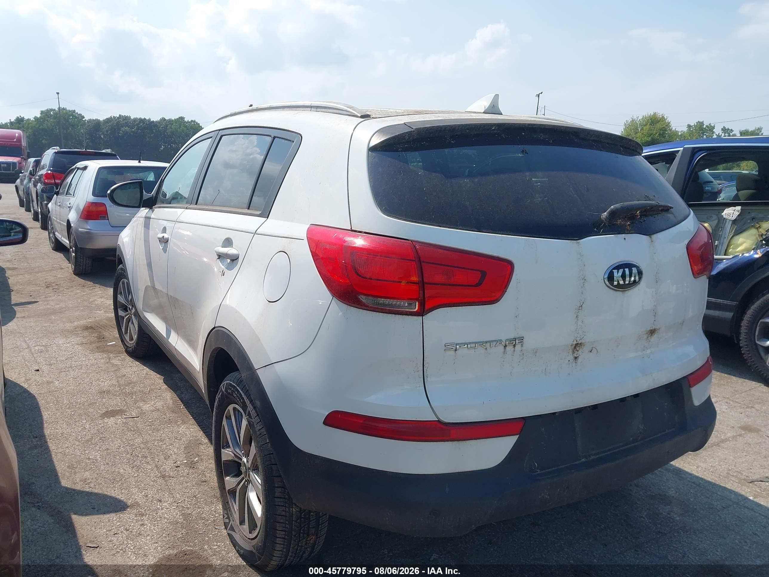 2014 Kia Sportage Lx White vin: KNDPB3AC7E7548093