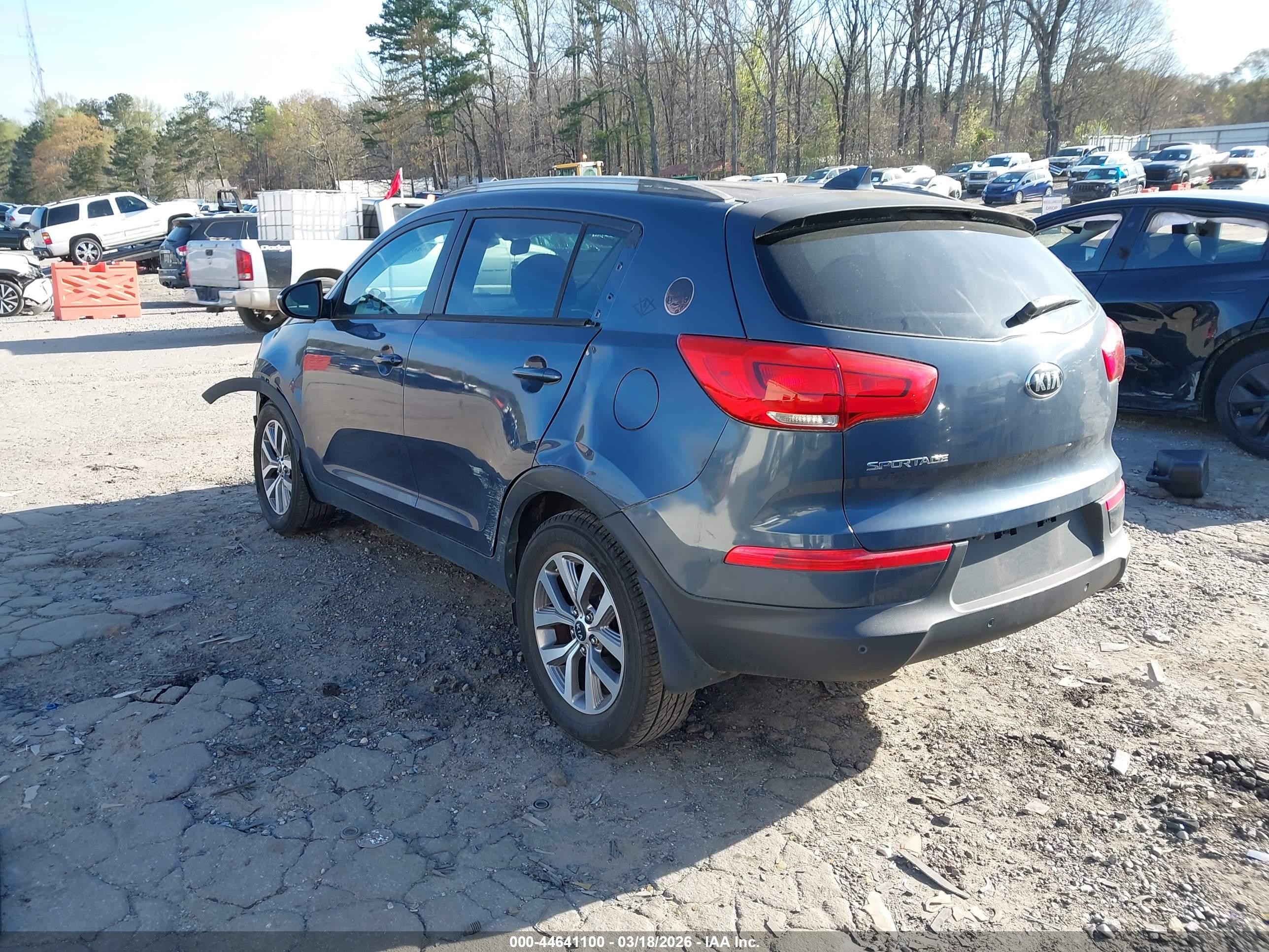 2014 Kia Sportage Lx Gray vin: KNDPB3AC7E7557229