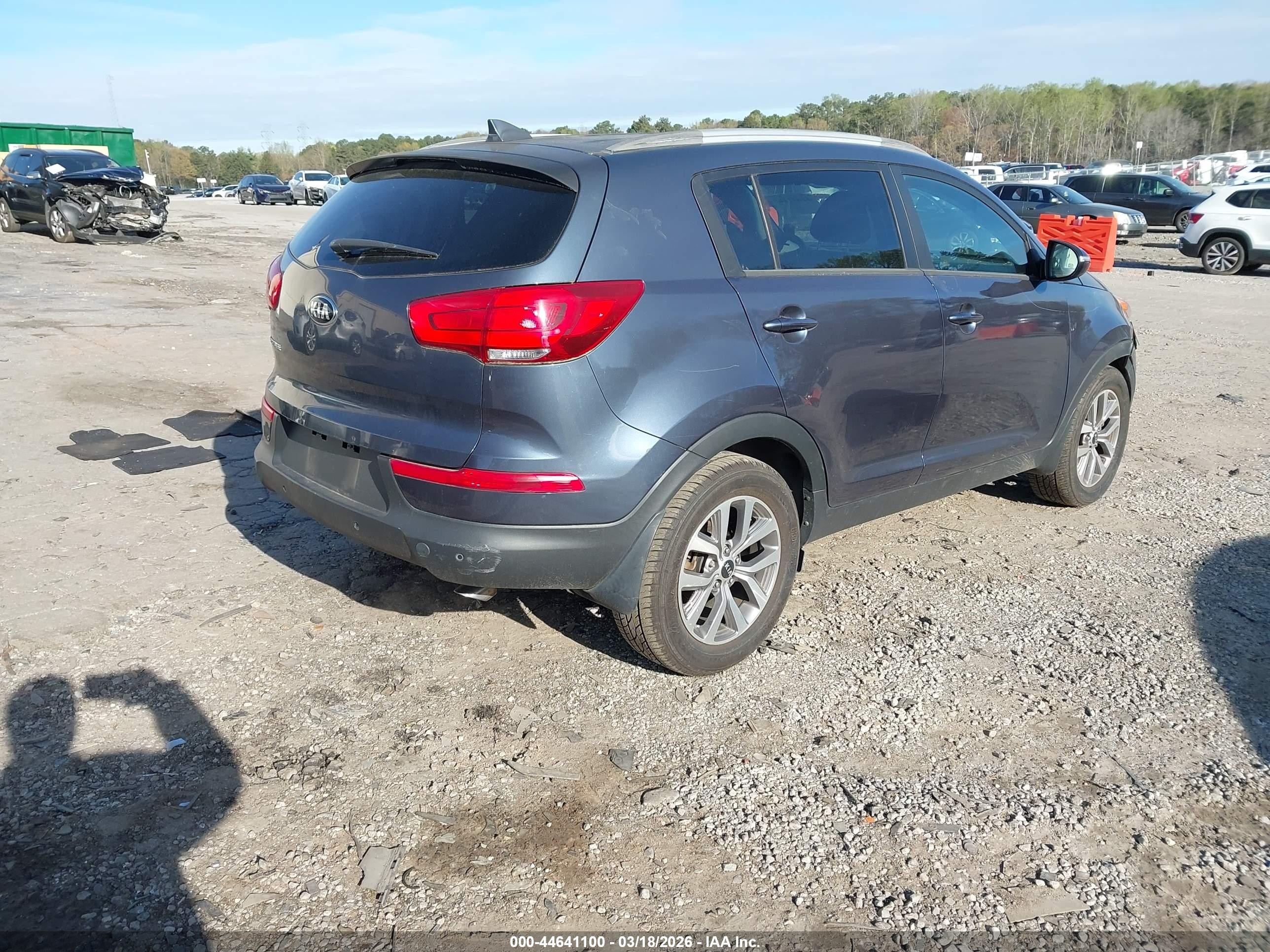 2014 Kia Sportage Lx Gray vin: KNDPB3AC7E7557229