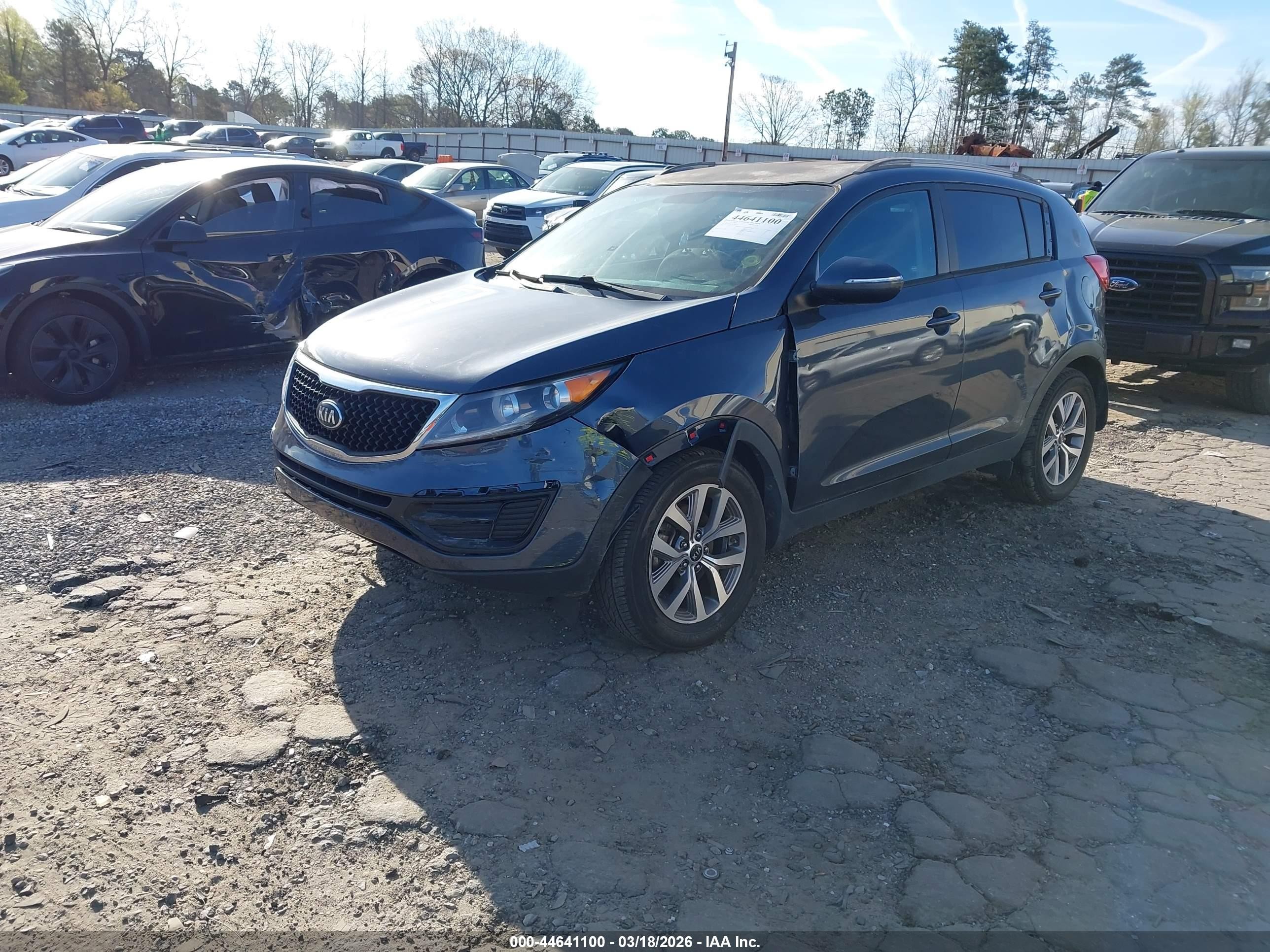 2014 Kia Sportage Lx Gray vin: KNDPB3AC7E7557229