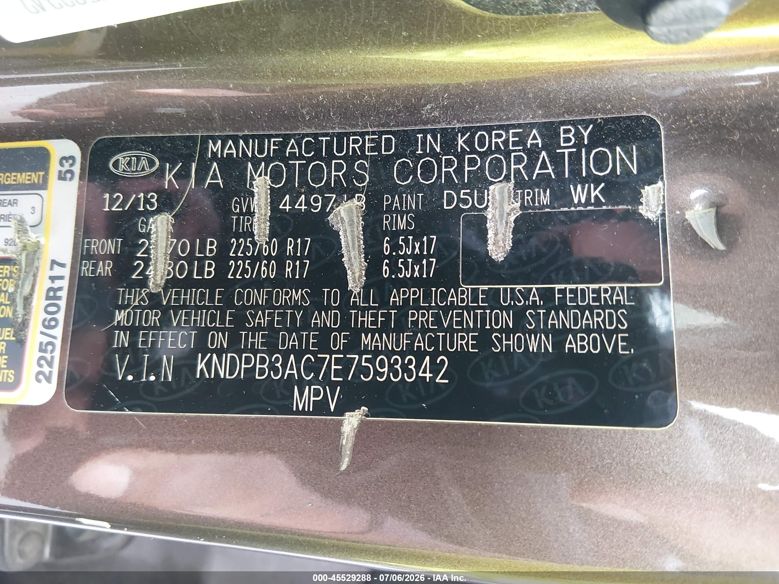 2014 Kia Sportage Lx Brown vin: KNDPB3AC7E7593342