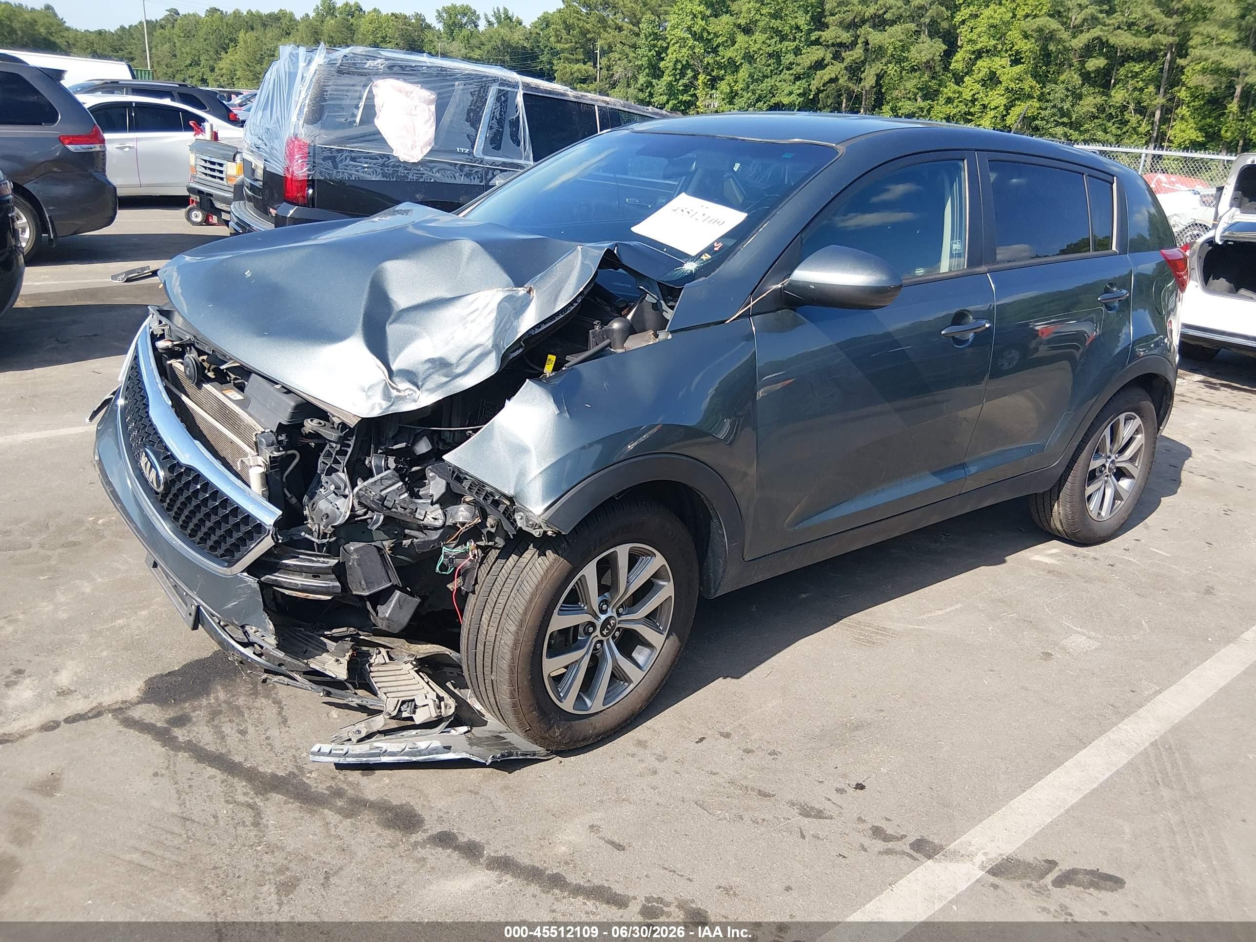 2015 Kia Sportage Lx Серый vin: KNDPB3AC7F7701024