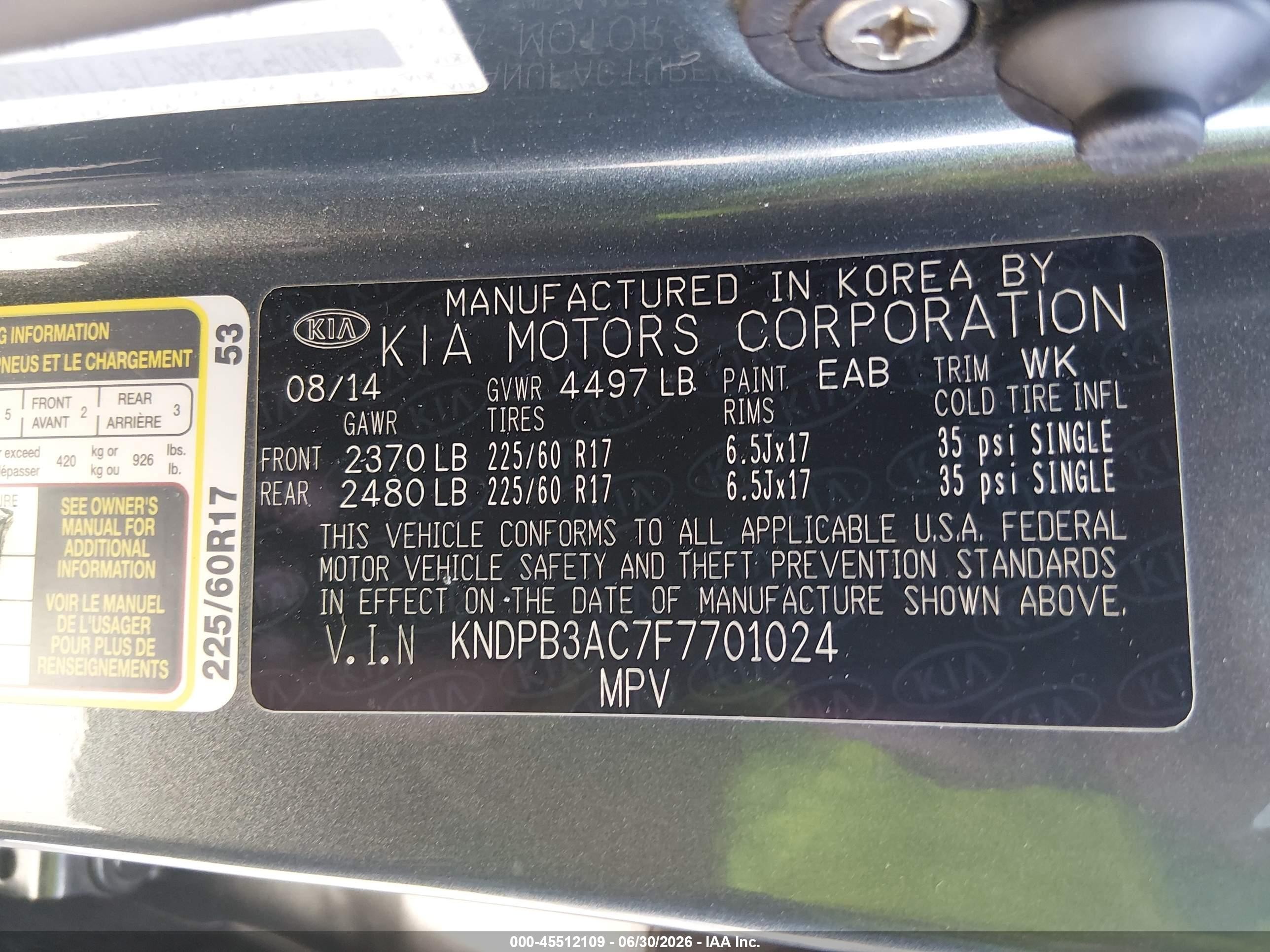 2015 Kia Sportage Lx Серый vin: KNDPB3AC7F7701024
