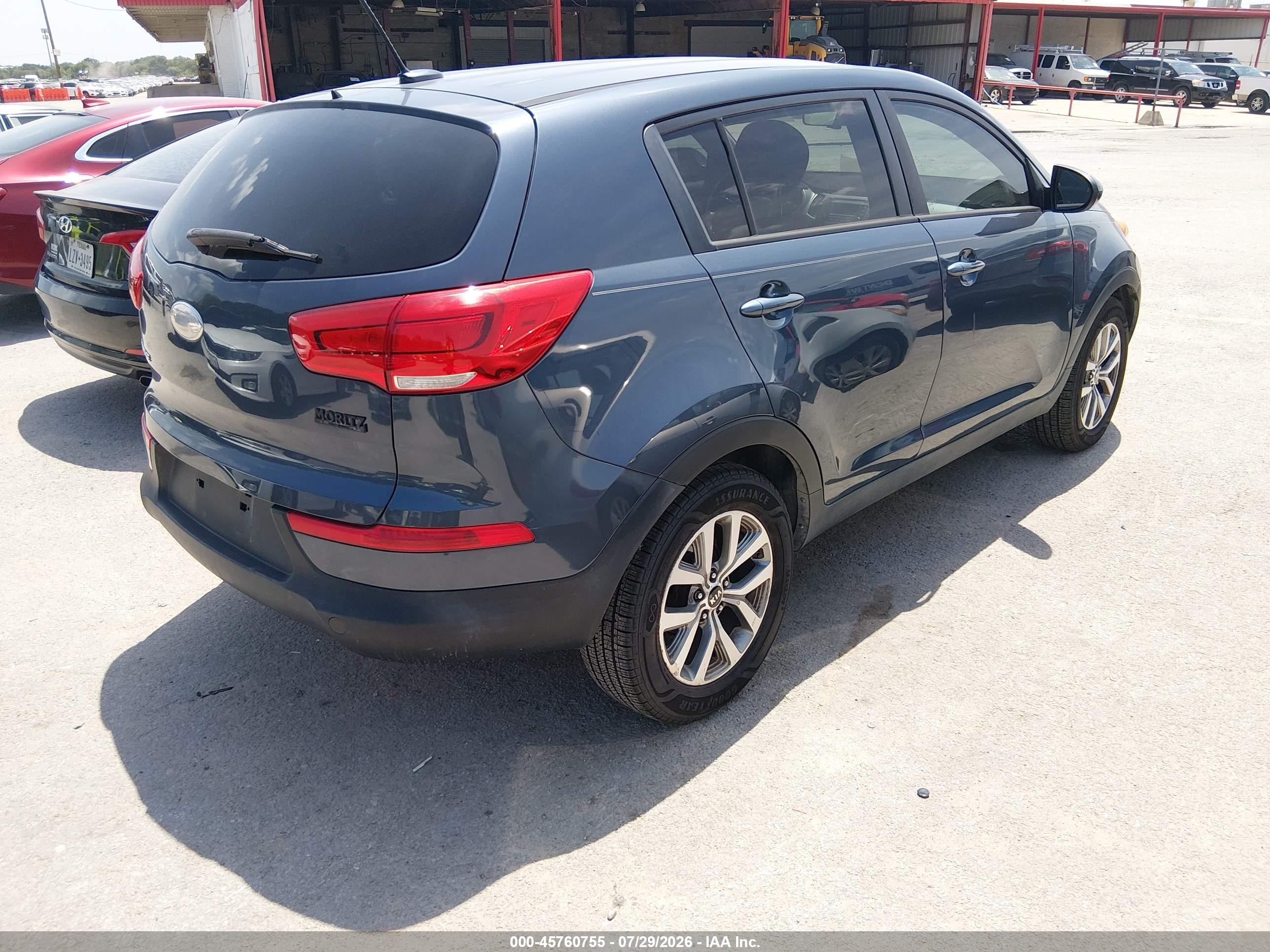 2015 Kia Sportage Lx Blue vin: KNDPB3AC7F7726442