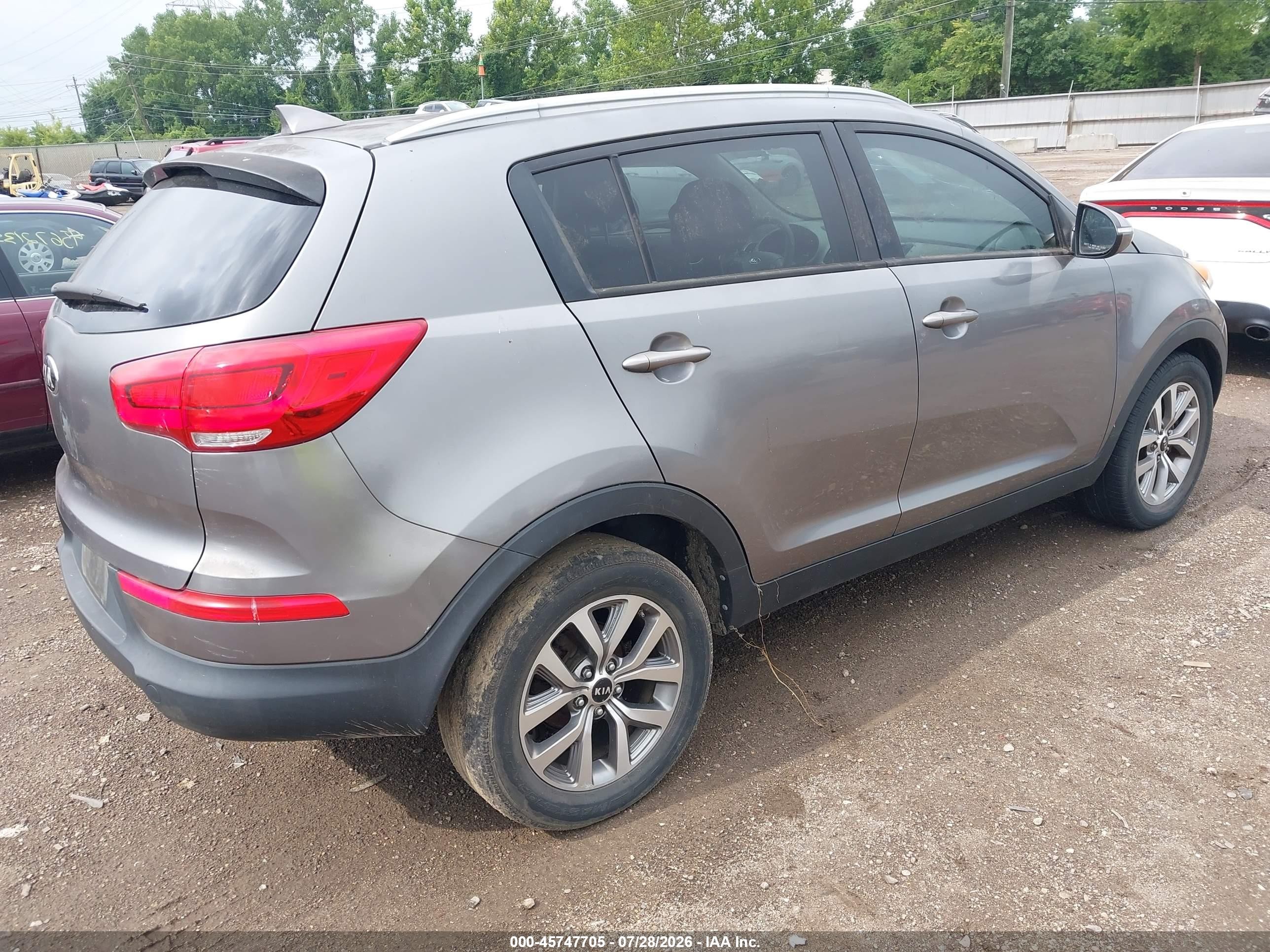 2015 Kia Sportage Lx Gray vin: KNDPB3AC7F7741281