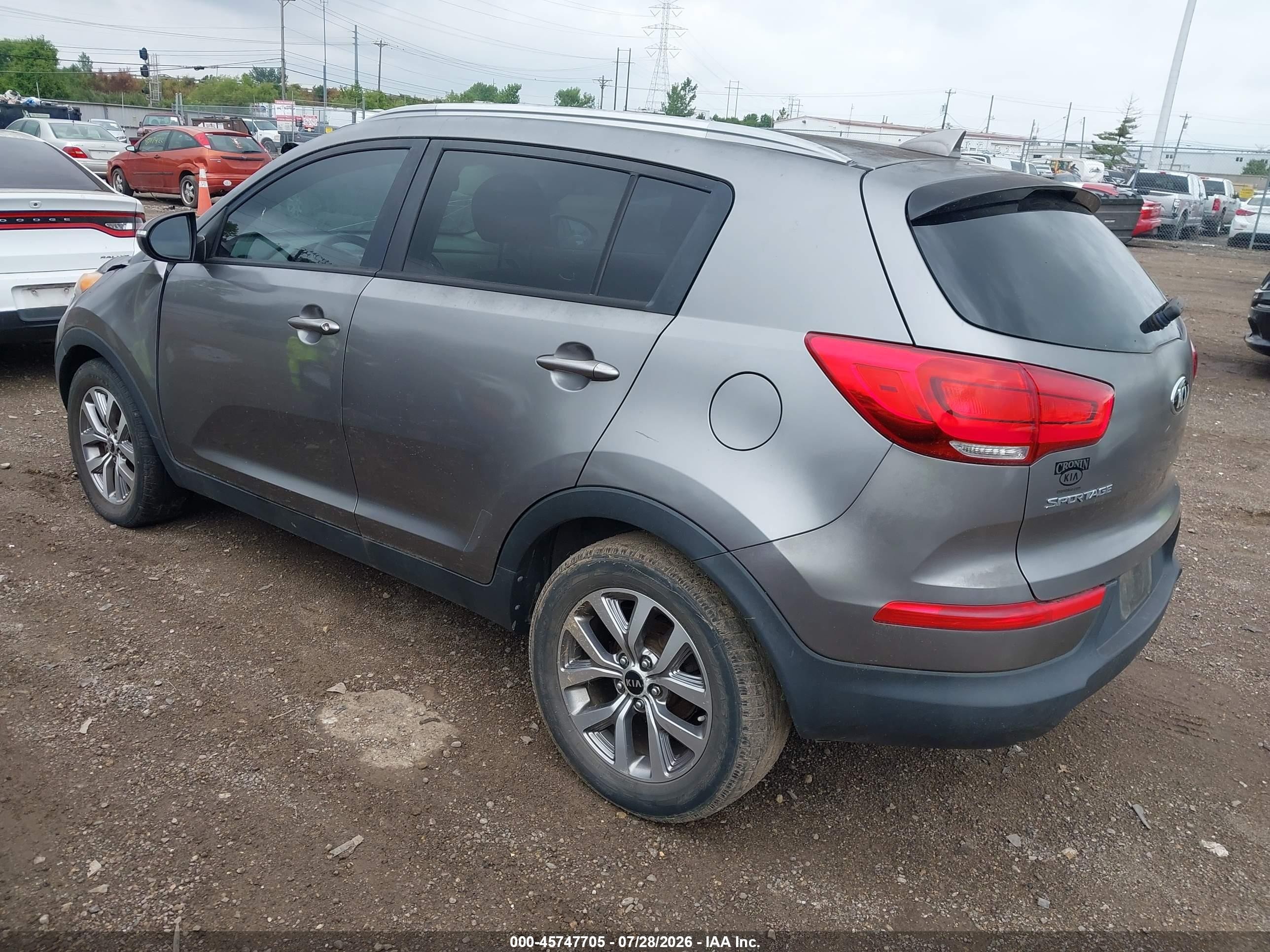 2015 Kia Sportage Lx Gray vin: KNDPB3AC7F7741281