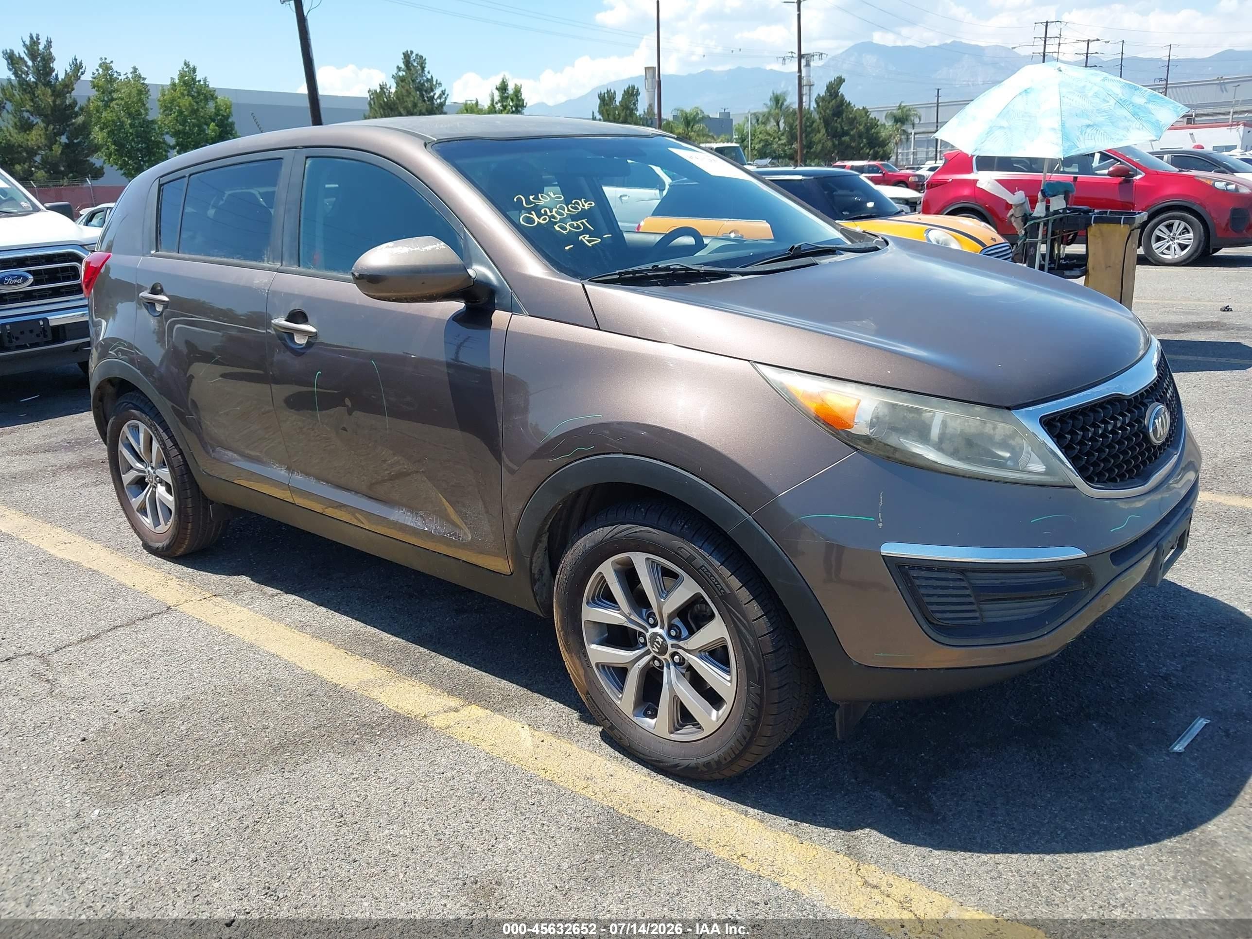 2015 Kia Sportage Lx Brown vin: KNDPB3AC7F7762759