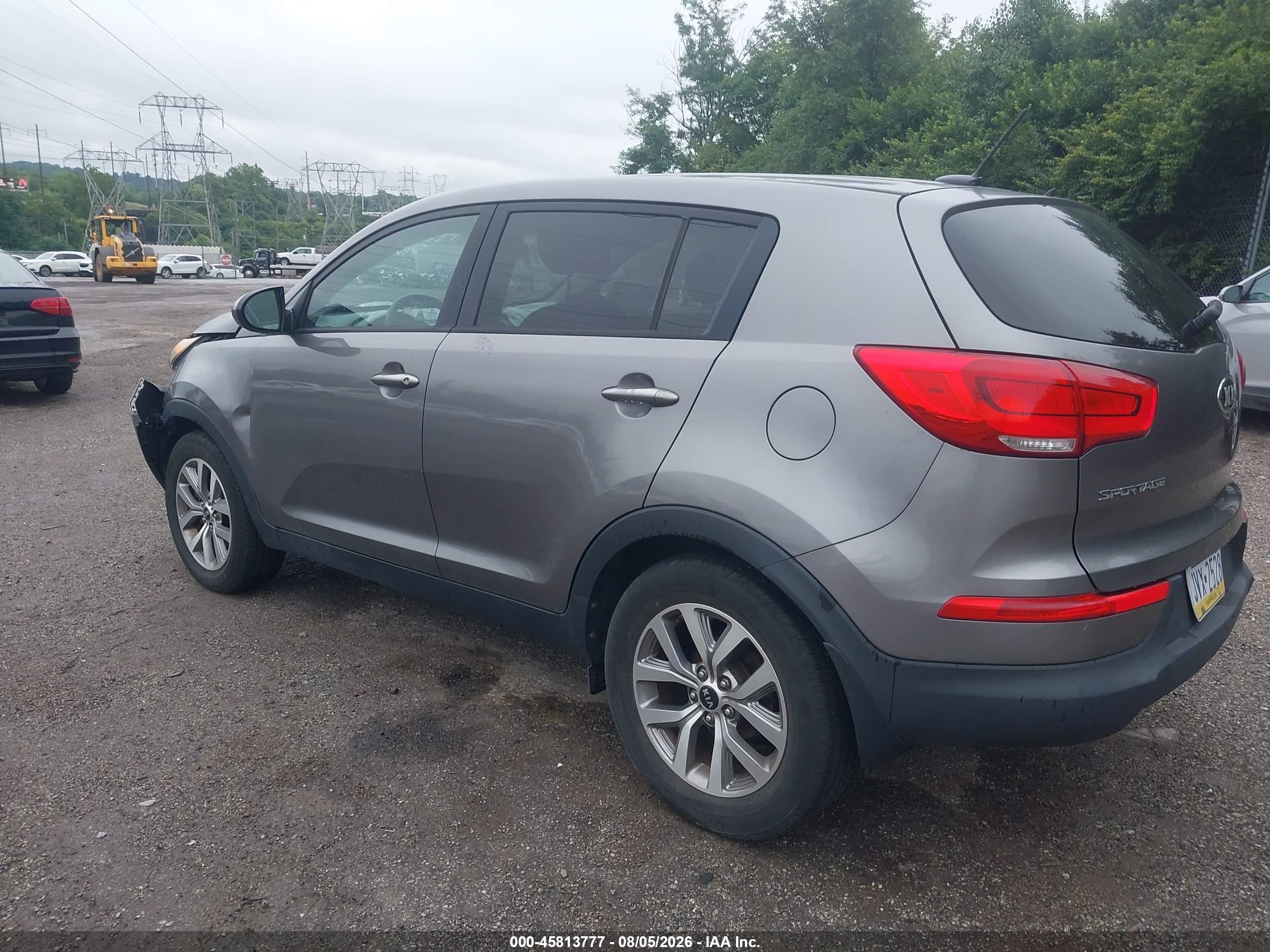 2015 Kia Sportage Lx Gray vin: KNDPB3AC7F7791100